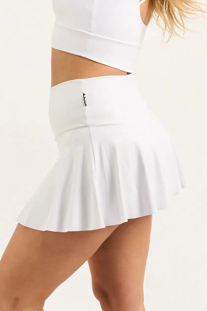 Performance High Waisted Simple Skort - White-Activewear-Exoticathletica