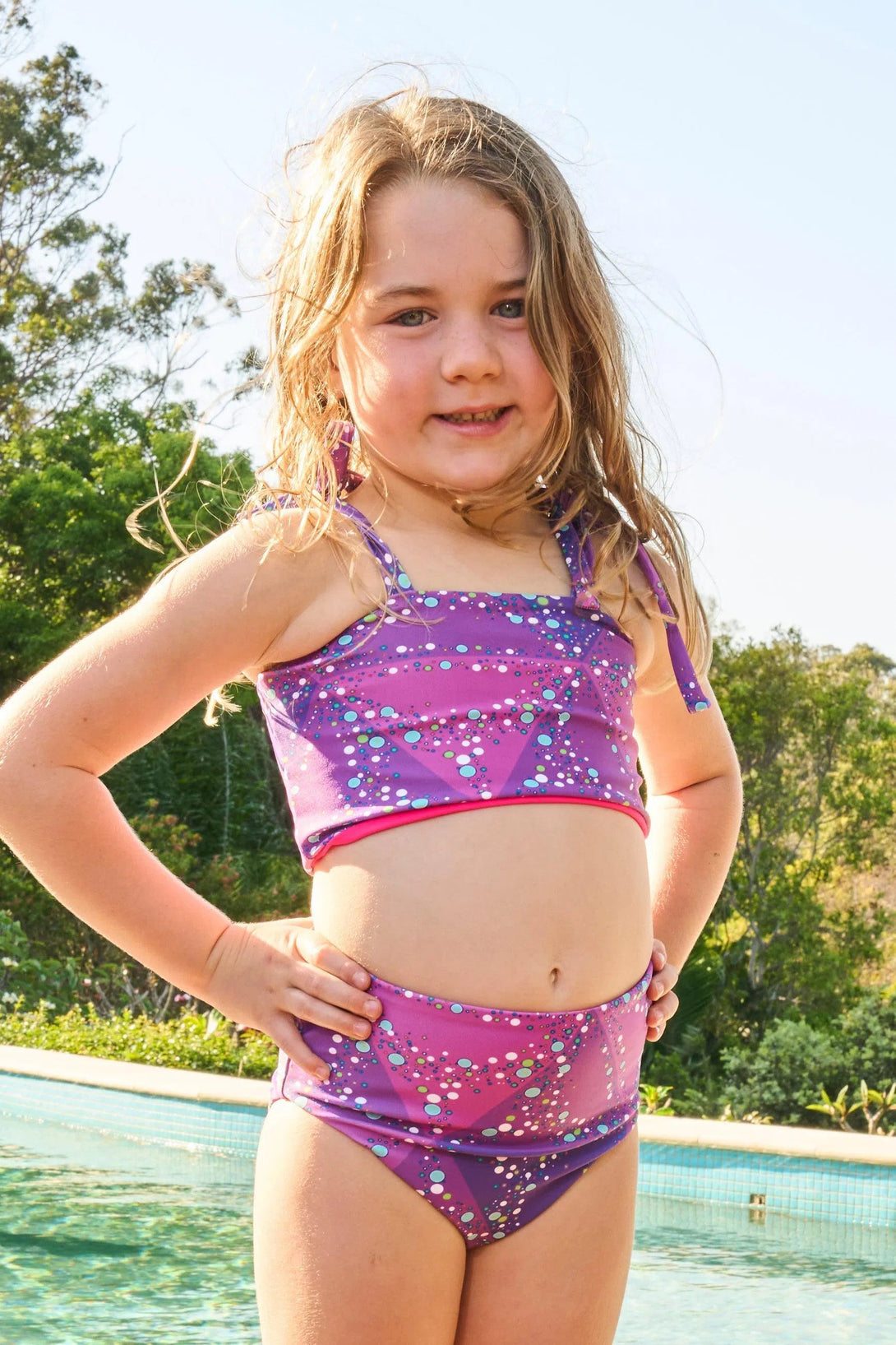 Performance Kids Bikini Top - Trance Purple-Activewear-Exoticathletica