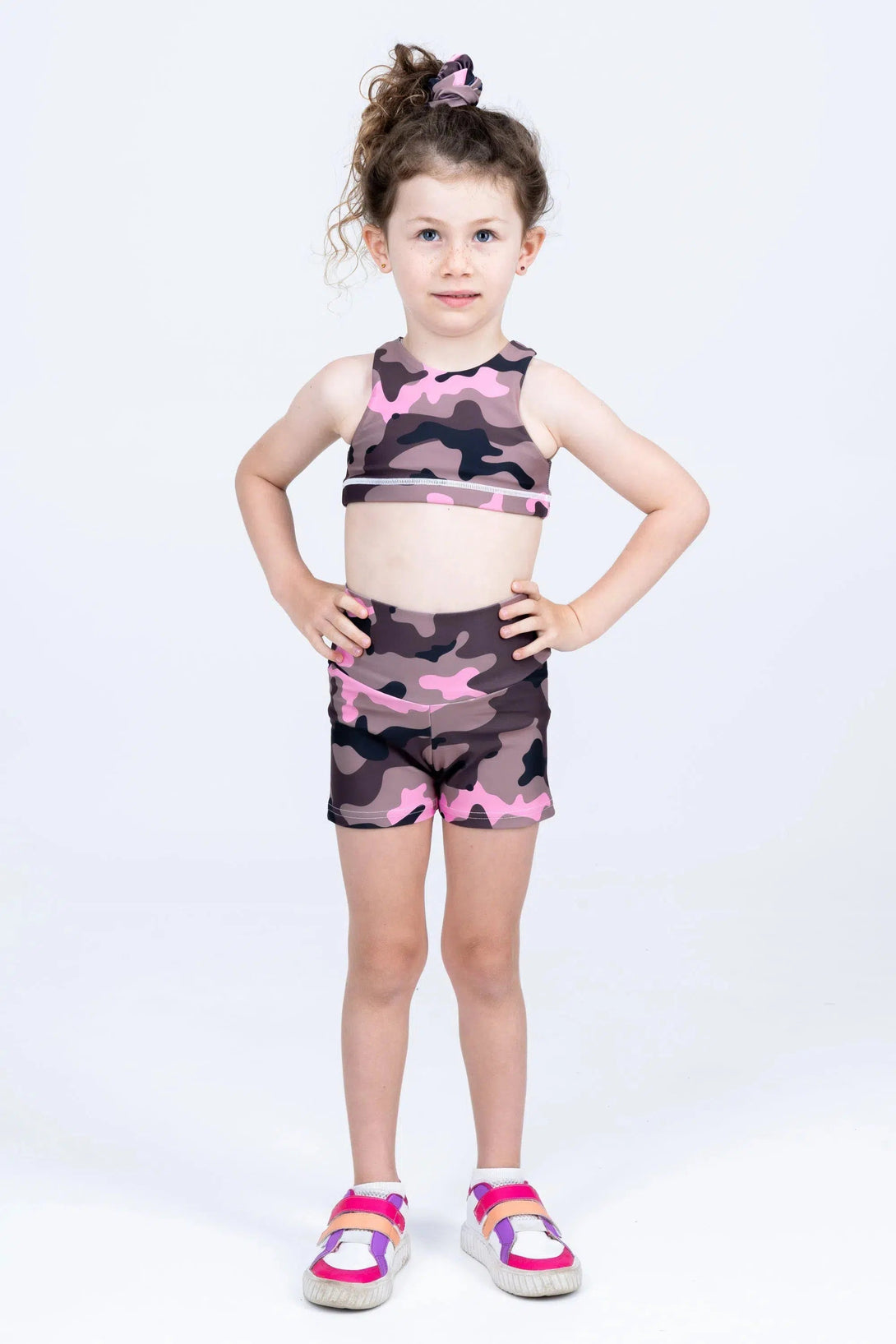 Performance Kids Booty Shorts - Camo Crush Pink-Activewear-Exoticathletica