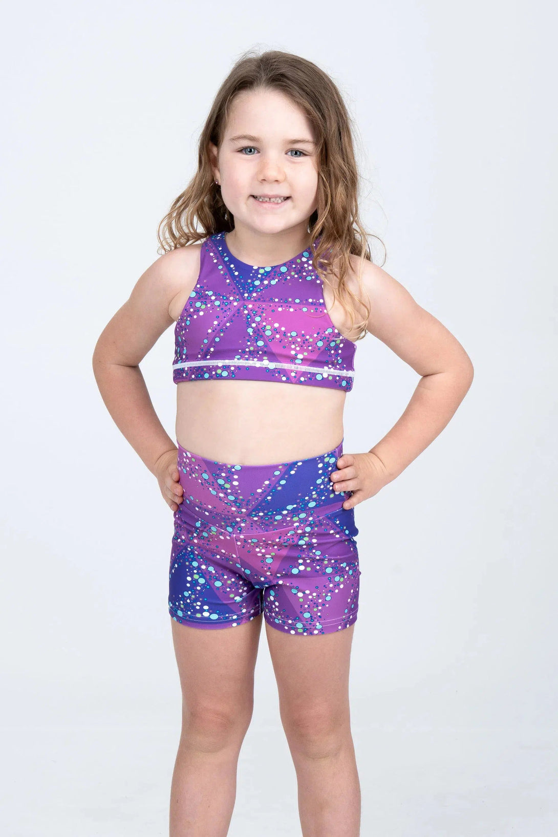 Performance Kids Booty Shorts - Trance Purple-Activewear-Exoticathletica