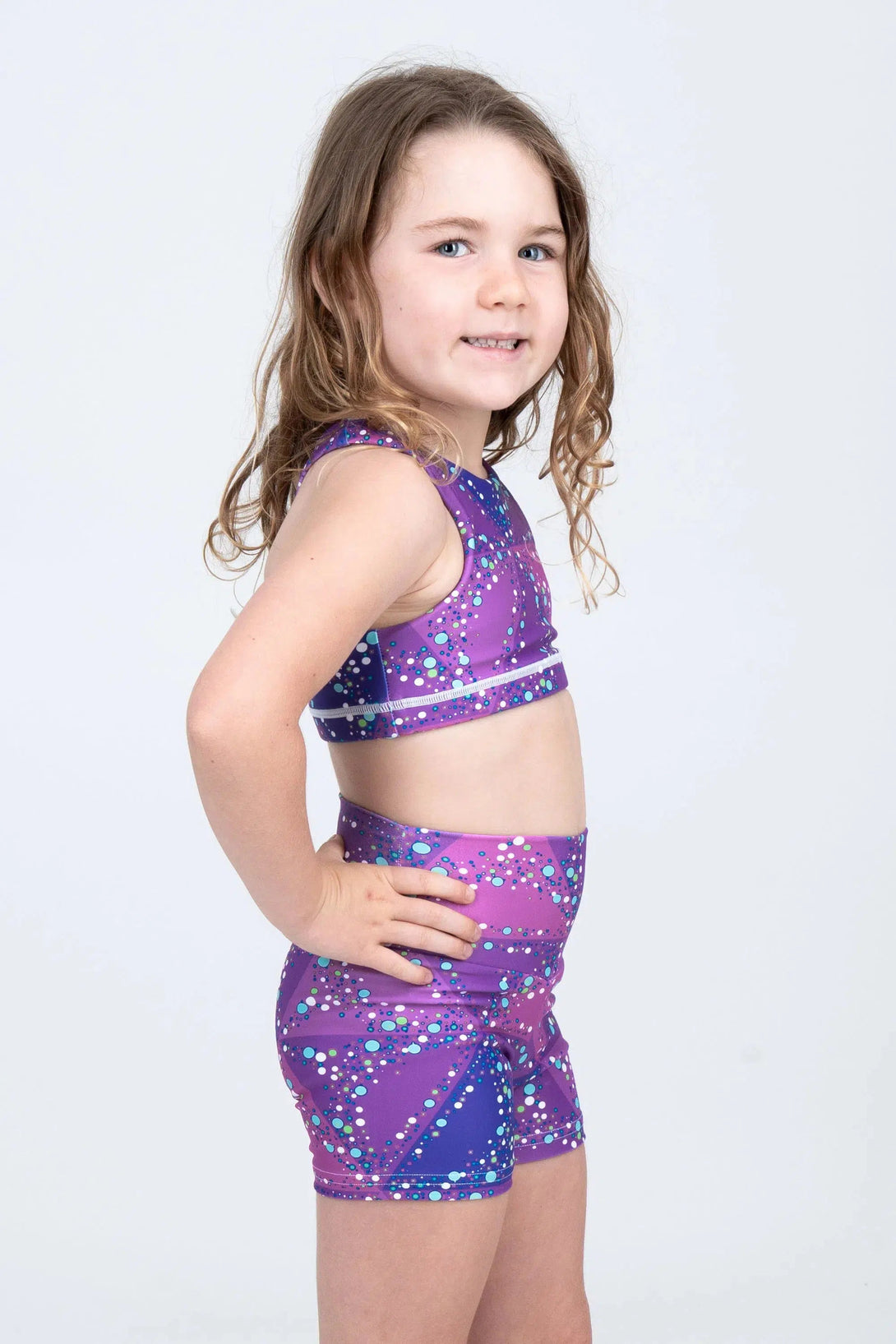 Performance Kids Booty Shorts - Trance Purple-Activewear-Exoticathletica