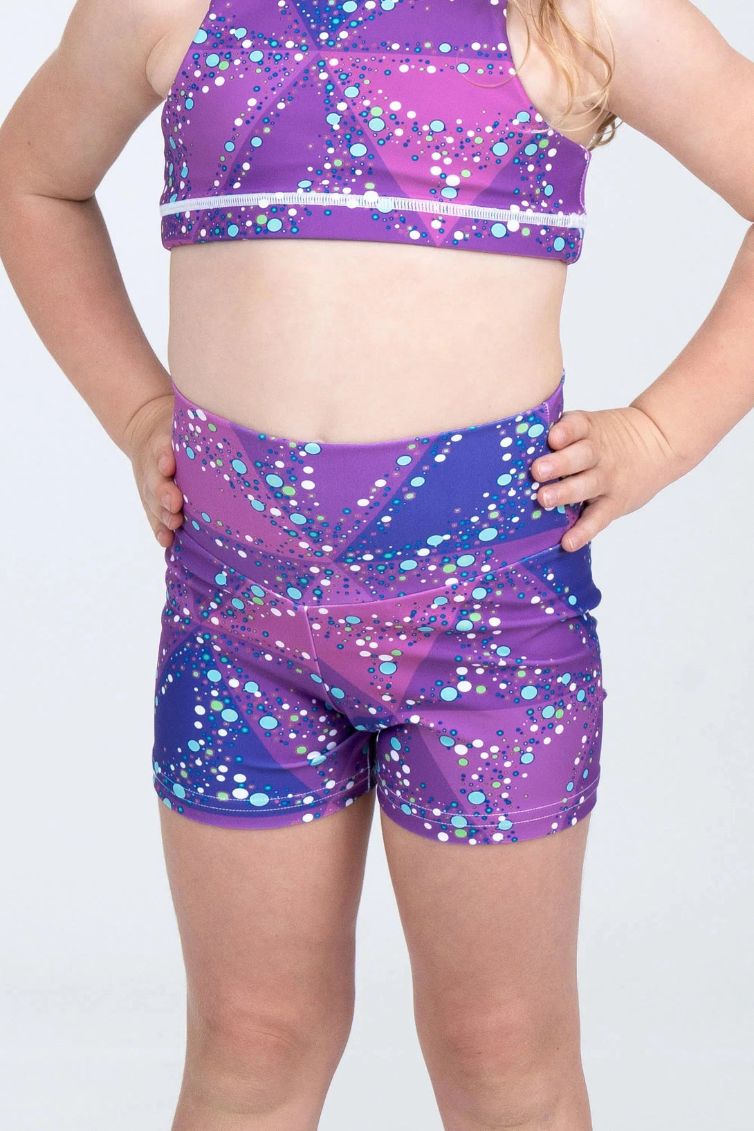 Performance Kids Booty Shorts - Trance Purple-Activewear-Exoticathletica