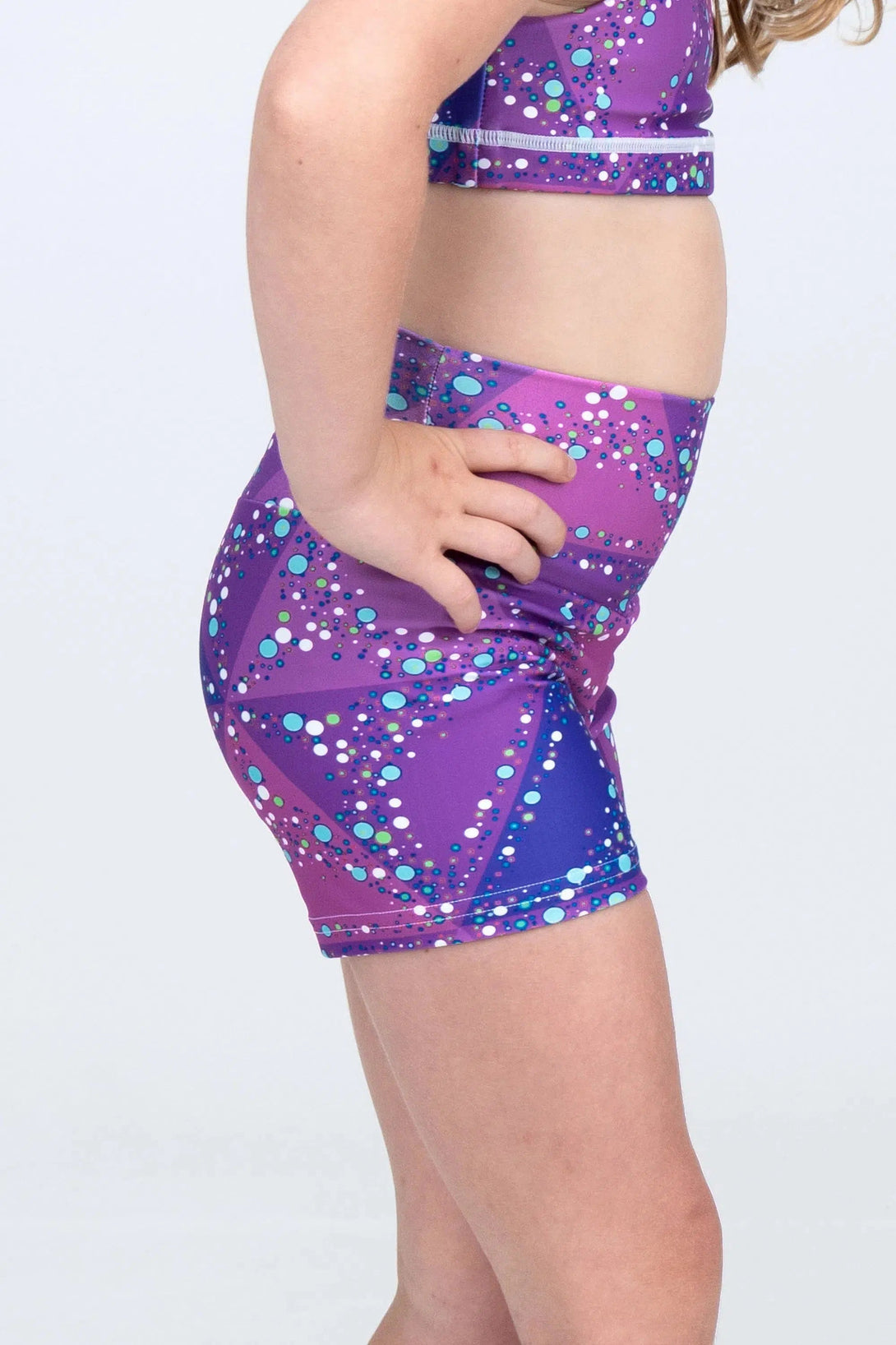 Performance Kids Booty Shorts - Trance Purple-Activewear-Exoticathletica