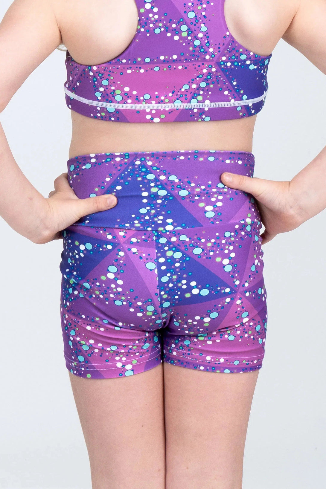 Performance Kids Booty Shorts - Trance Purple-Activewear-Exoticathletica