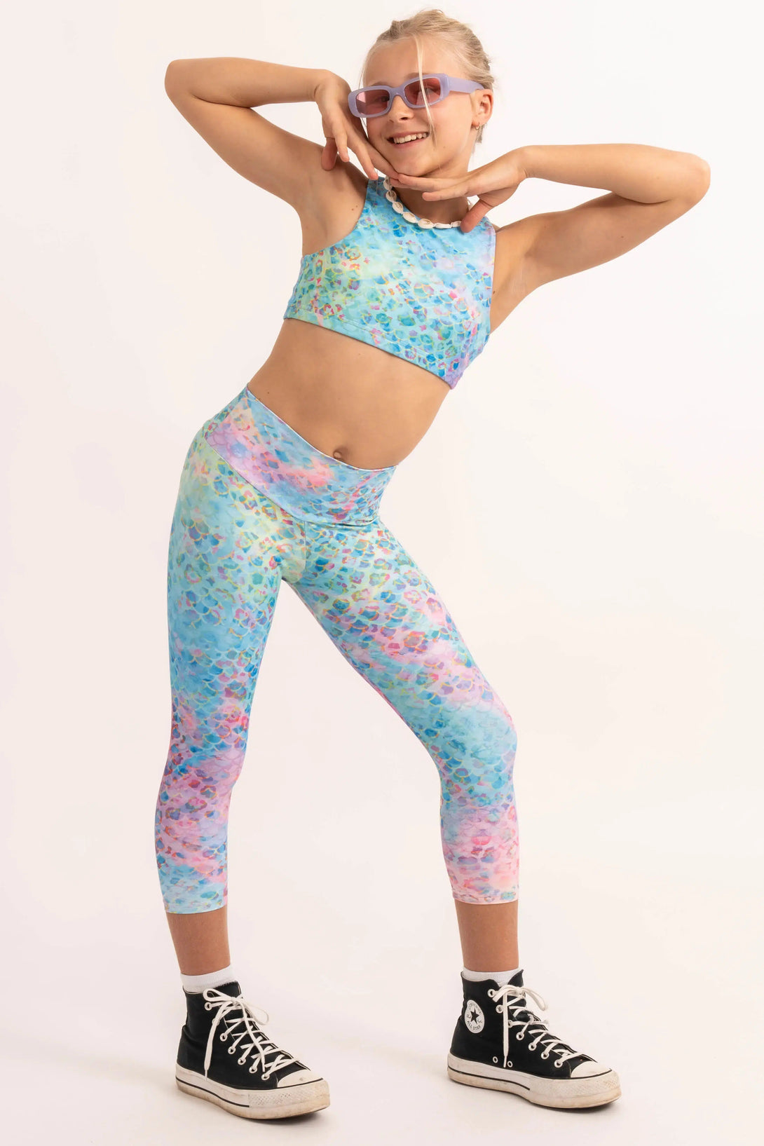 Performance Kids Capris - Mermaid Jag-Activewear-Exoticathletica