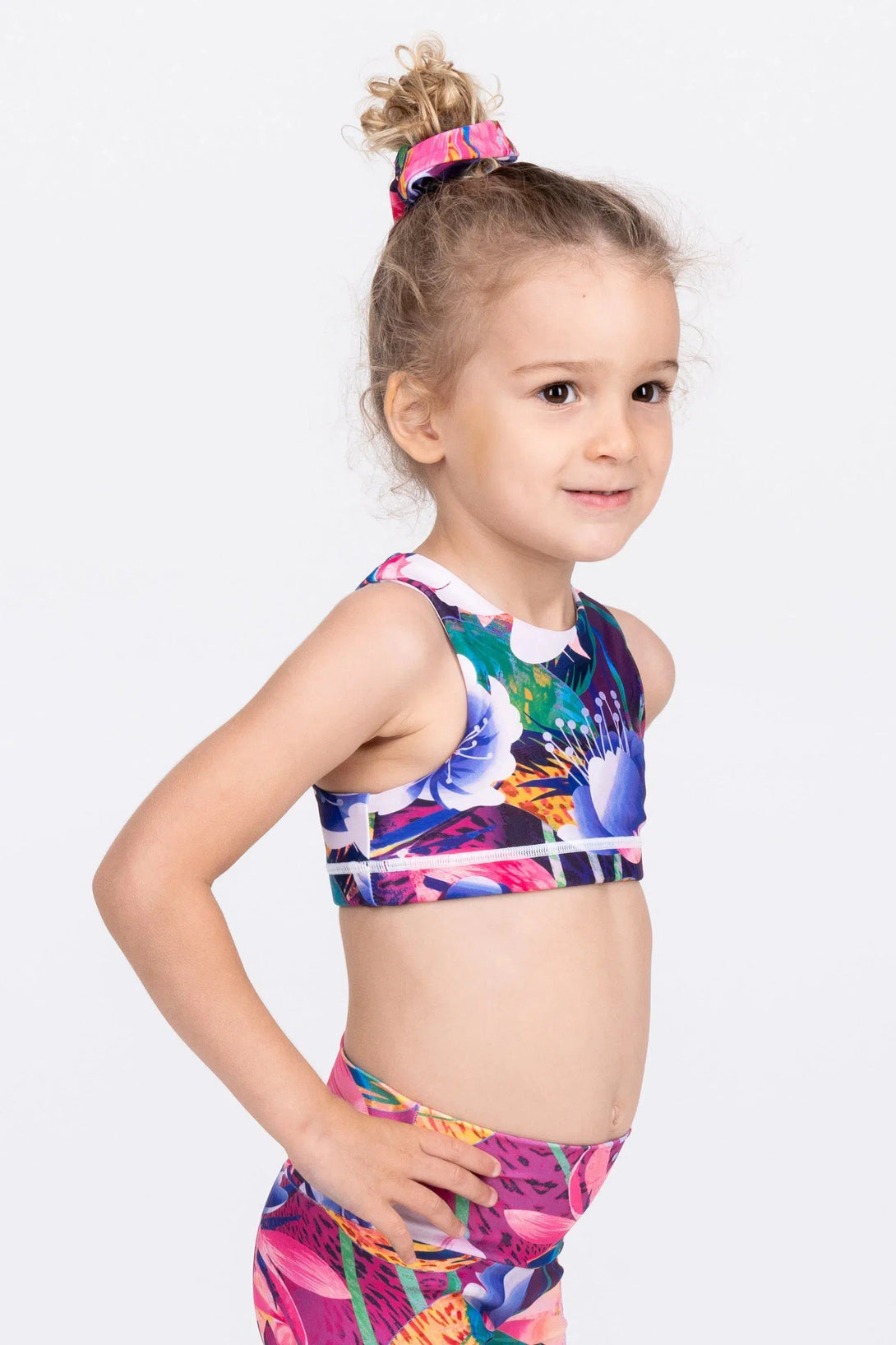 Performance Kids Crop Top - Down The Garden Path-Activewear-Exoticathletica