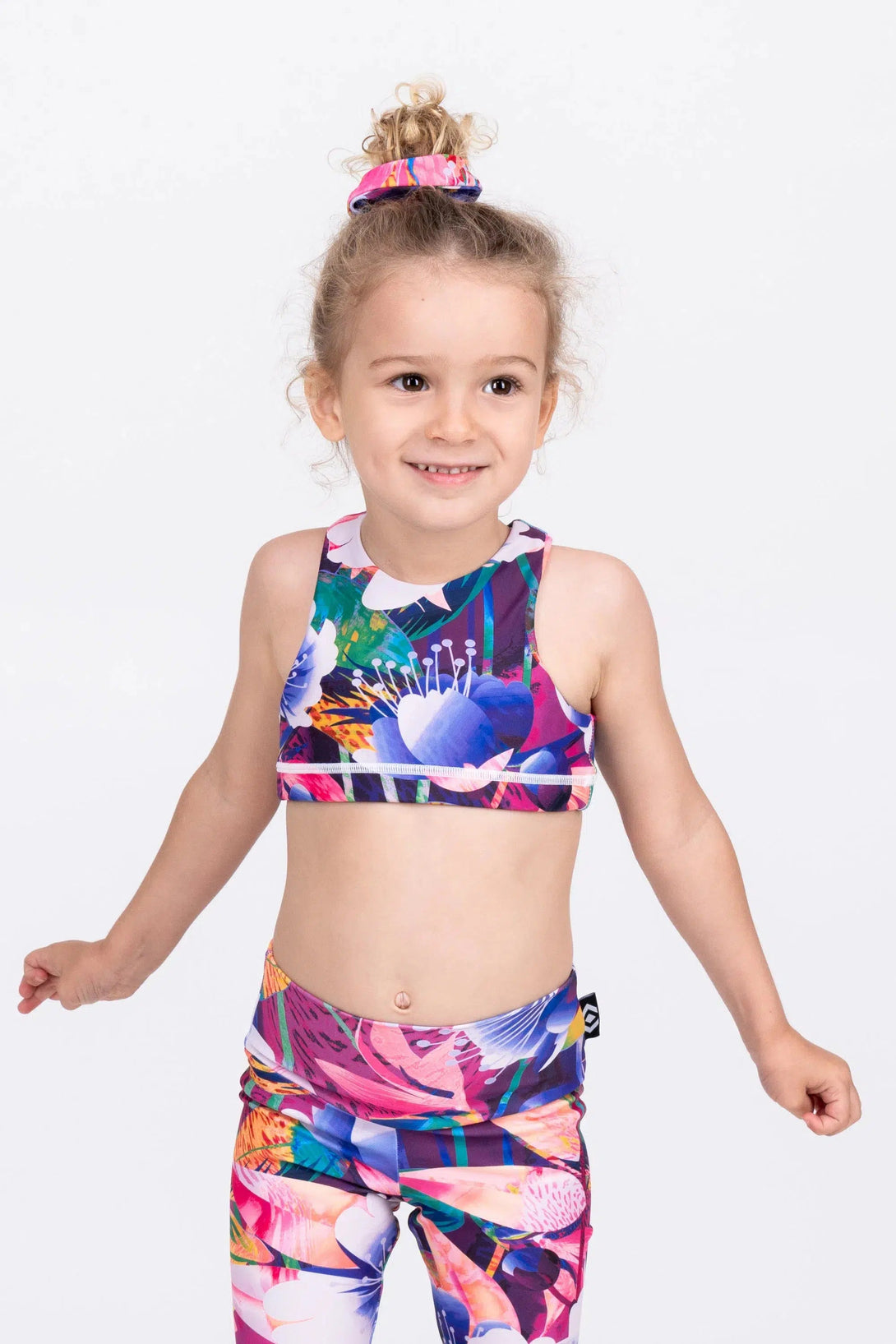 Performance Kids Crop Top - Down The Garden Path-Activewear-Exoticathletica