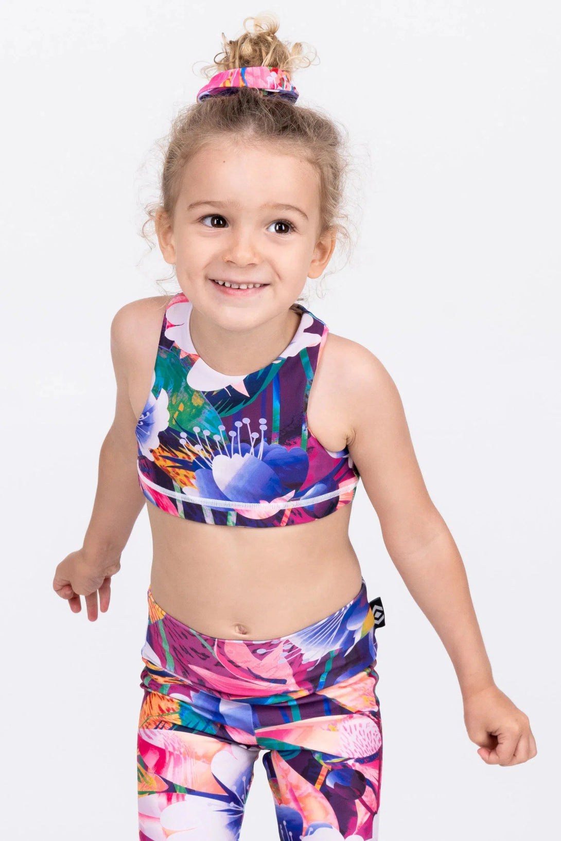 Performance Kids Crop Top - Down The Garden Path-Activewear-Exoticathletica