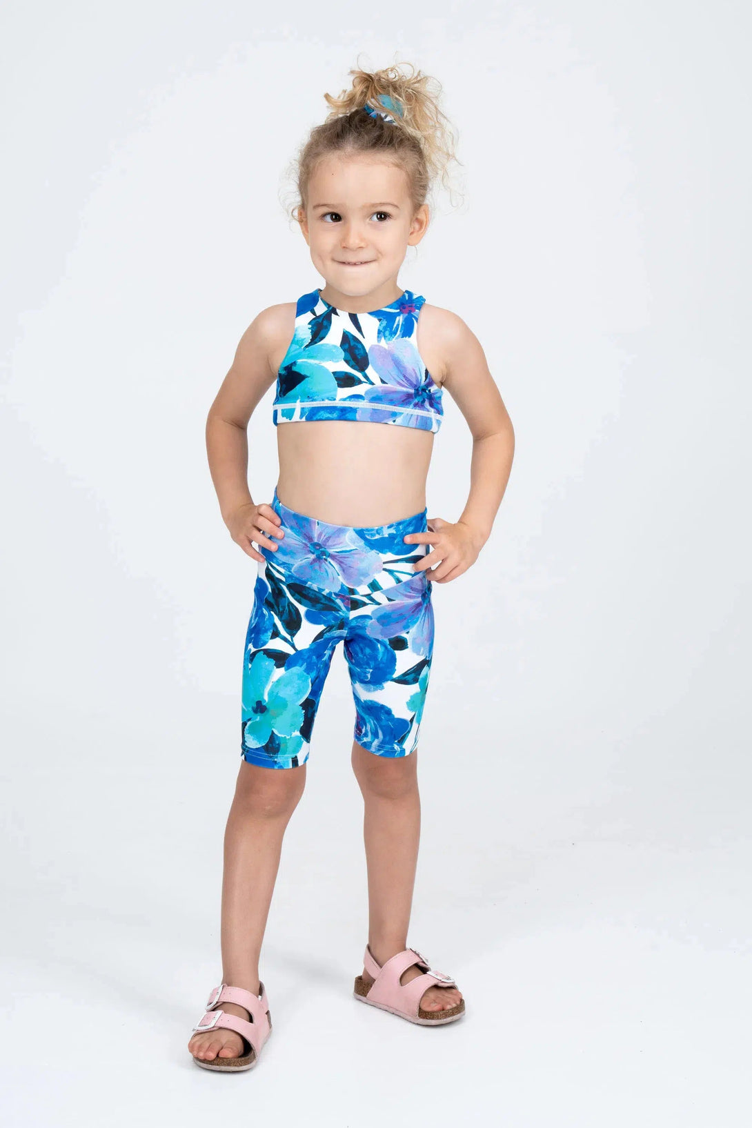 Performance Kids Crop Top - Late Bloomer Blue-Activewear-Exoticathletica