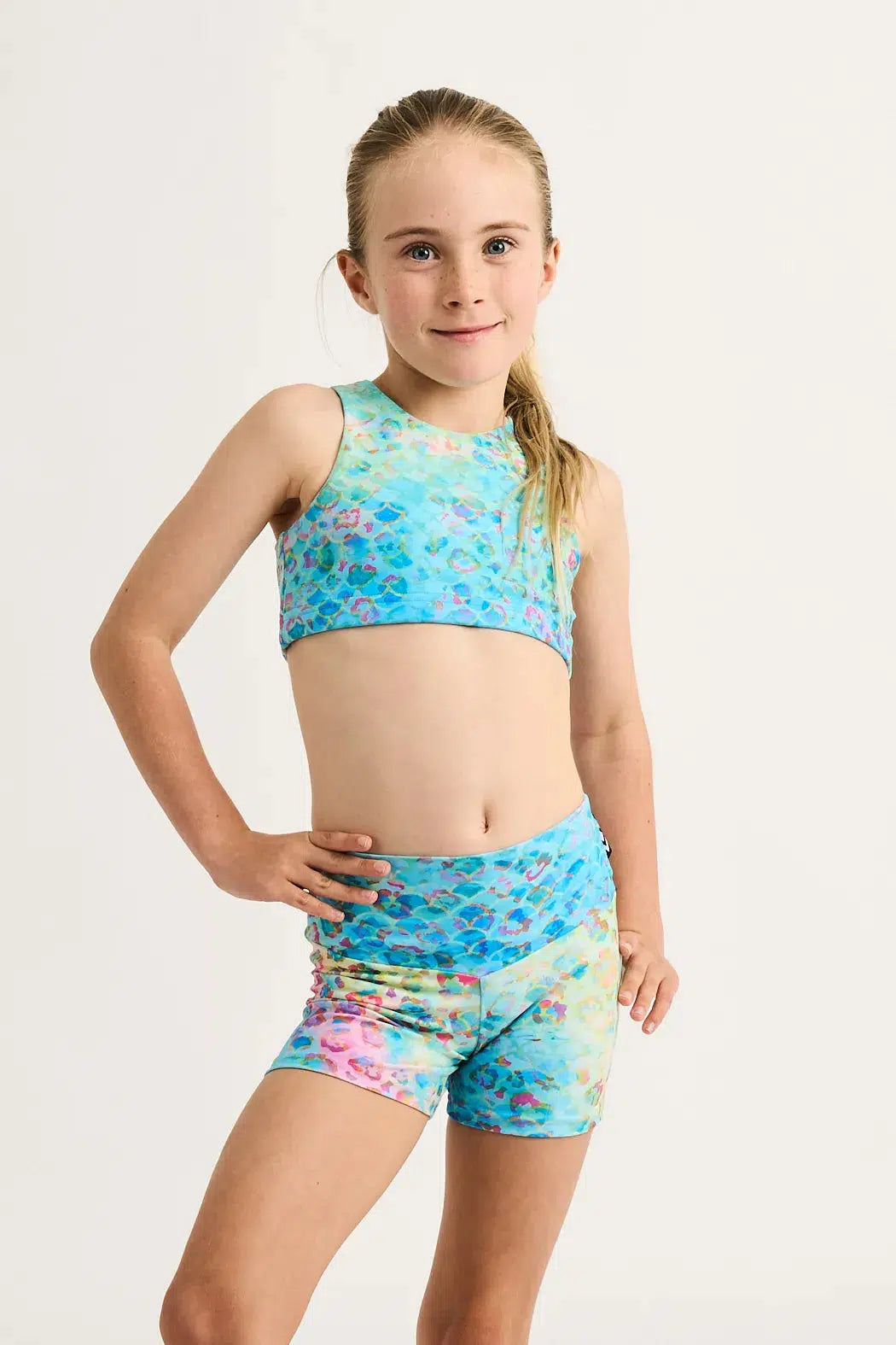 Performance Kids Crop Top - Mermaid Jag-Activewear-Exoticathletica