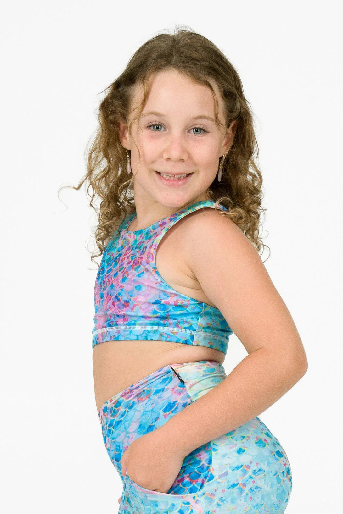 Performance Kids Crop Top - Mermaid Jag-Activewear-Exoticathletica