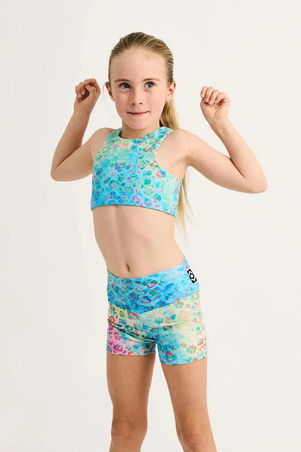 Performance Kids Crop Top - Mermaid Jag-Activewear-Exoticathletica