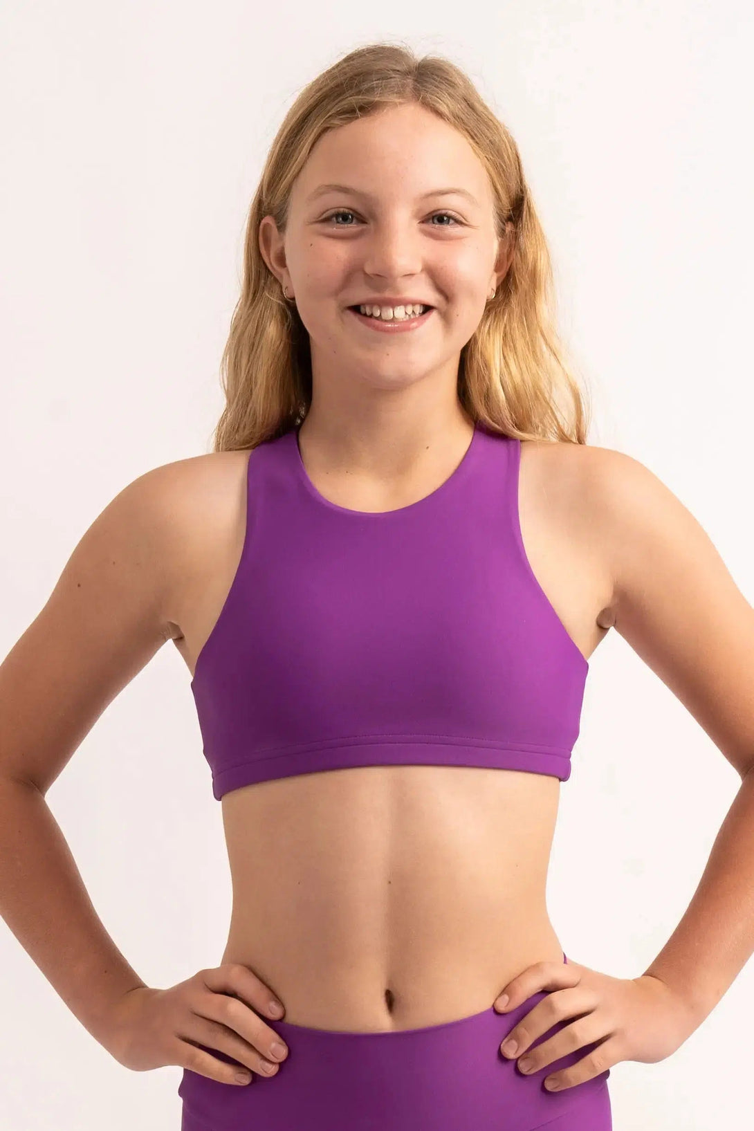 Performance Kids Crop Top - Purple-1000007218-Activewear-Exoticathletica