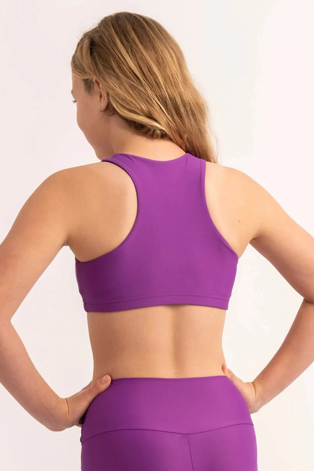 Performance Kids Crop Top - Purple-Activewear-Exoticathletica