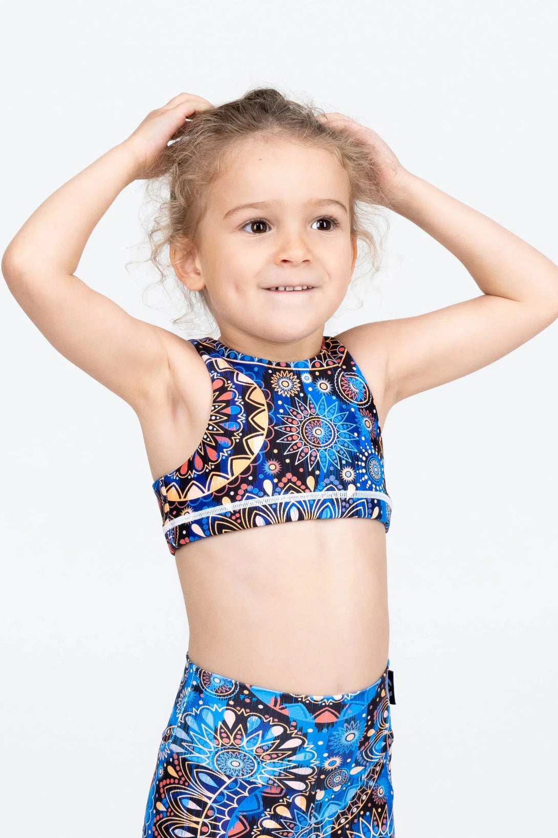 Performance Kids Crop Top - Sundial Me Up Blue-Activewear-Exoticathletica