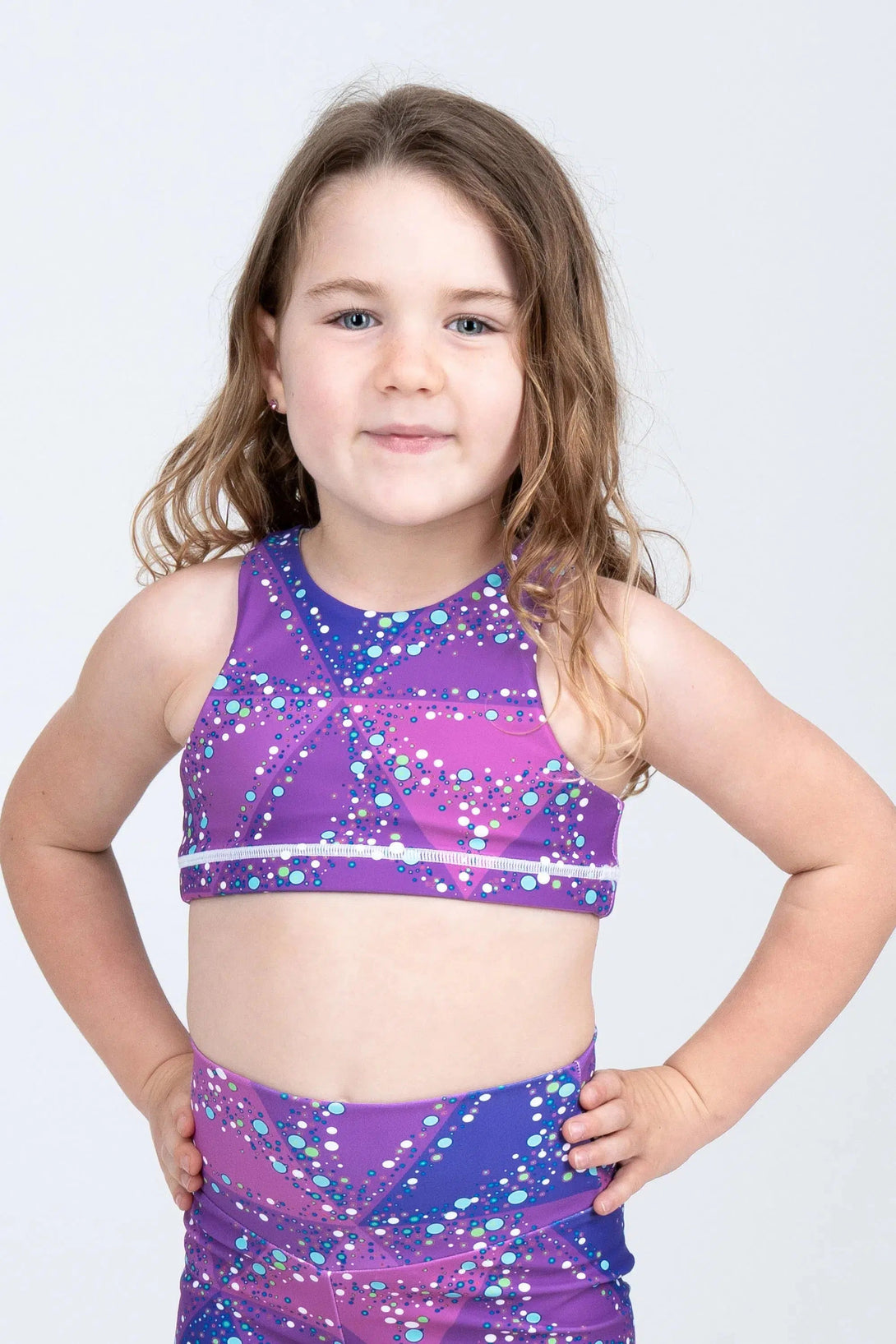 Performance Kids Crop Top - Trance Purple-Activewear-Exoticathletica