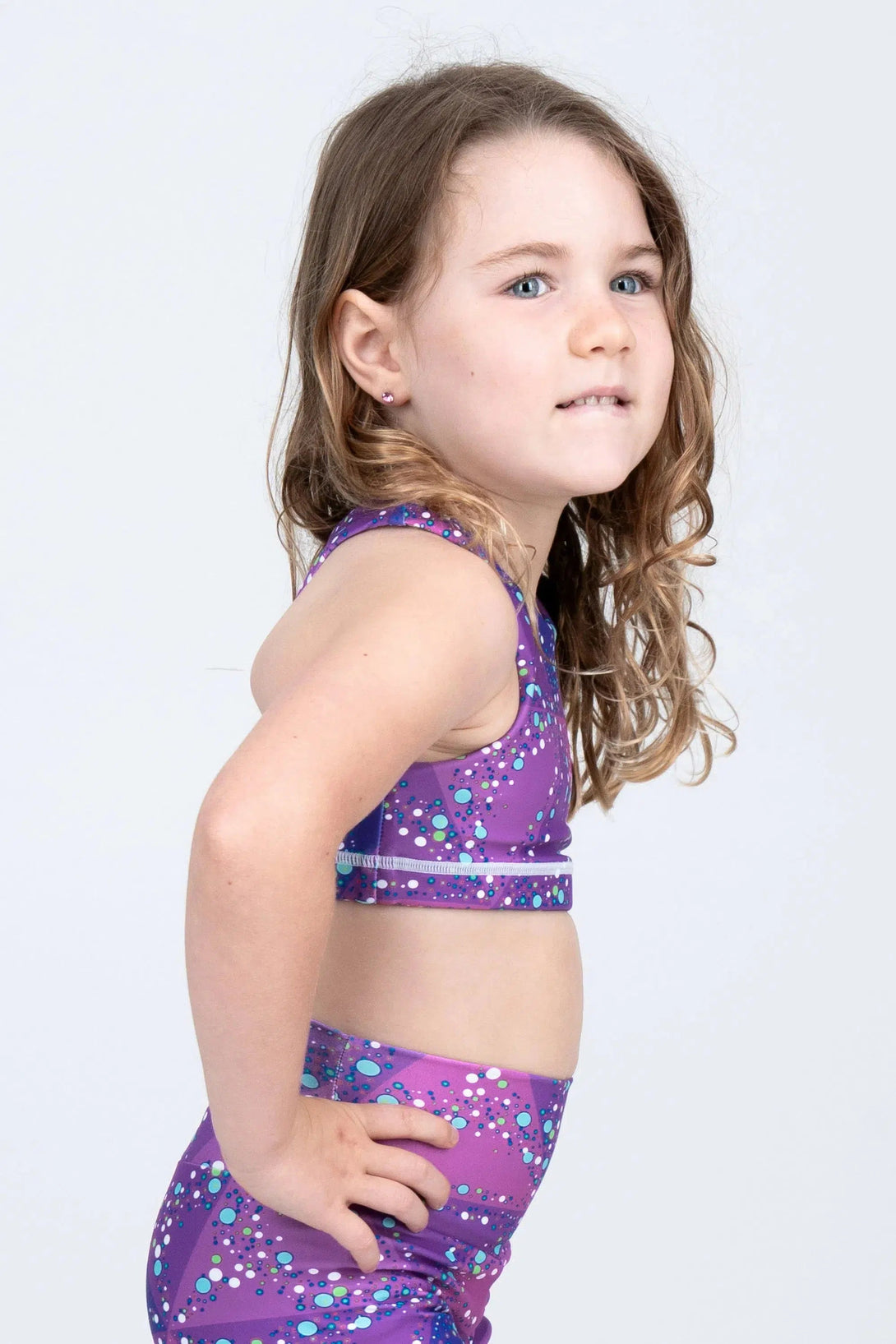 Performance Kids Crop Top - Trance Purple-Activewear-Exoticathletica