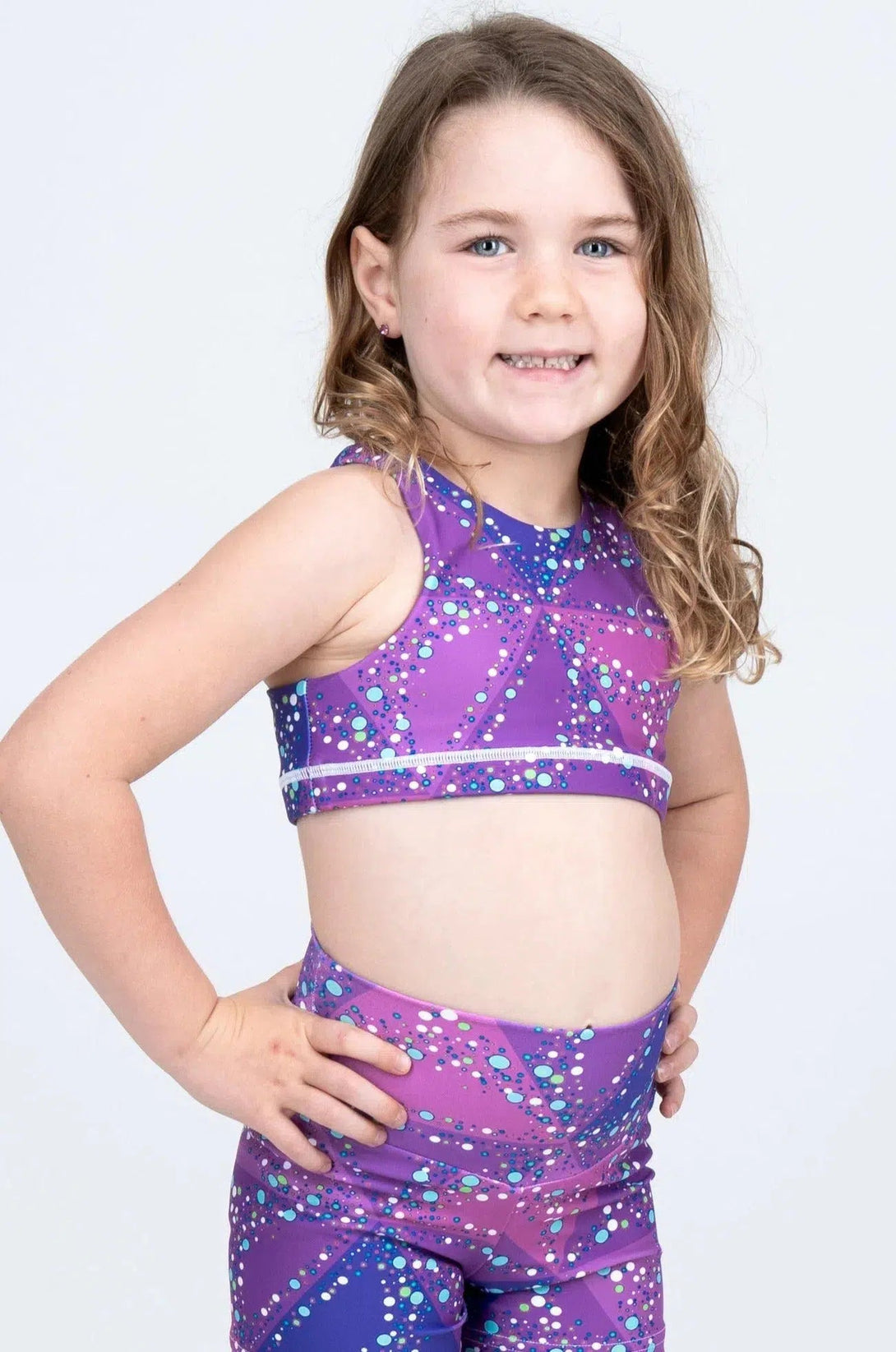 Performance Kids Crop Top - Trance Purple-Activewear-Exoticathletica