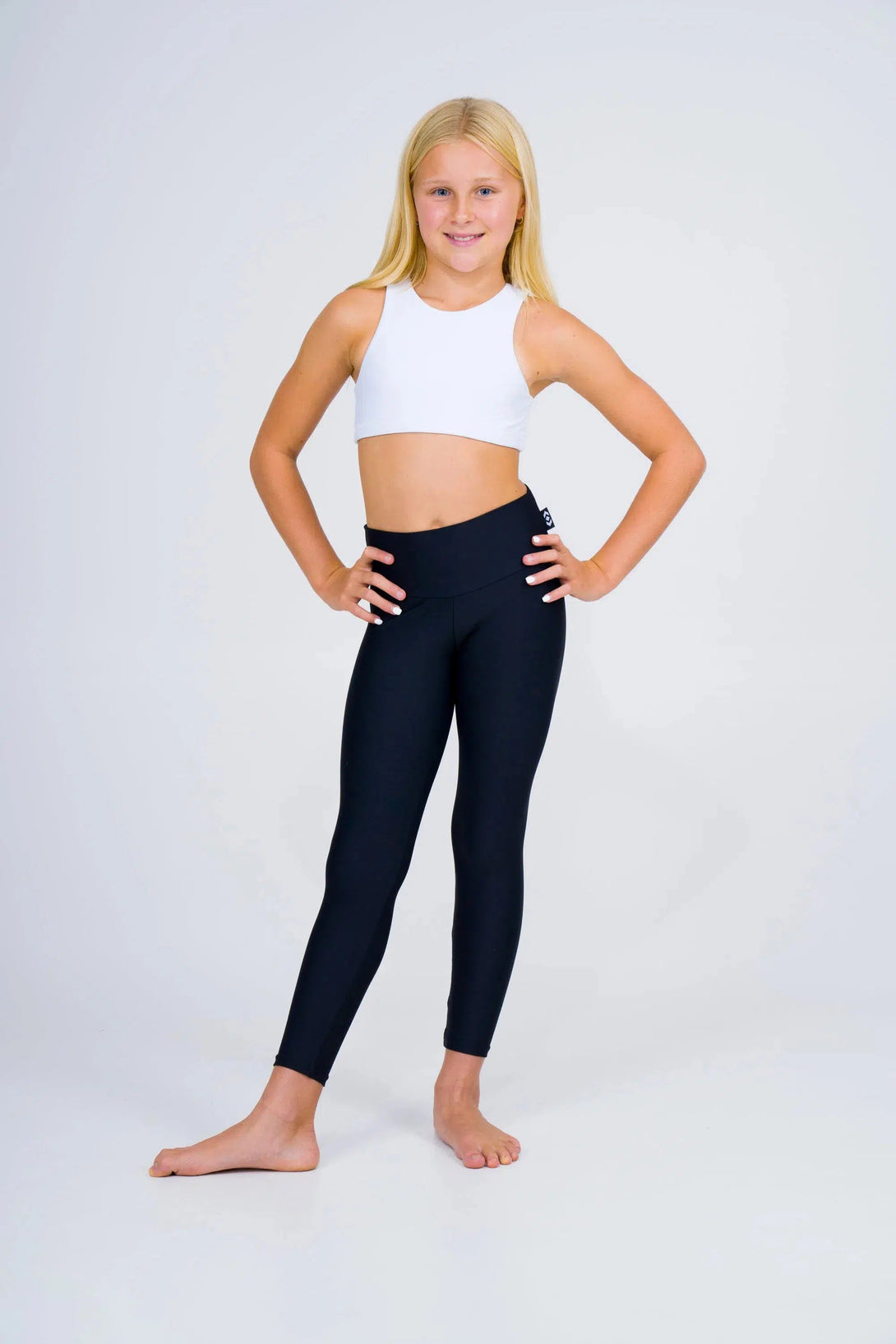 Performance Kids Crop Top - White-Activewear-Exoticathletica