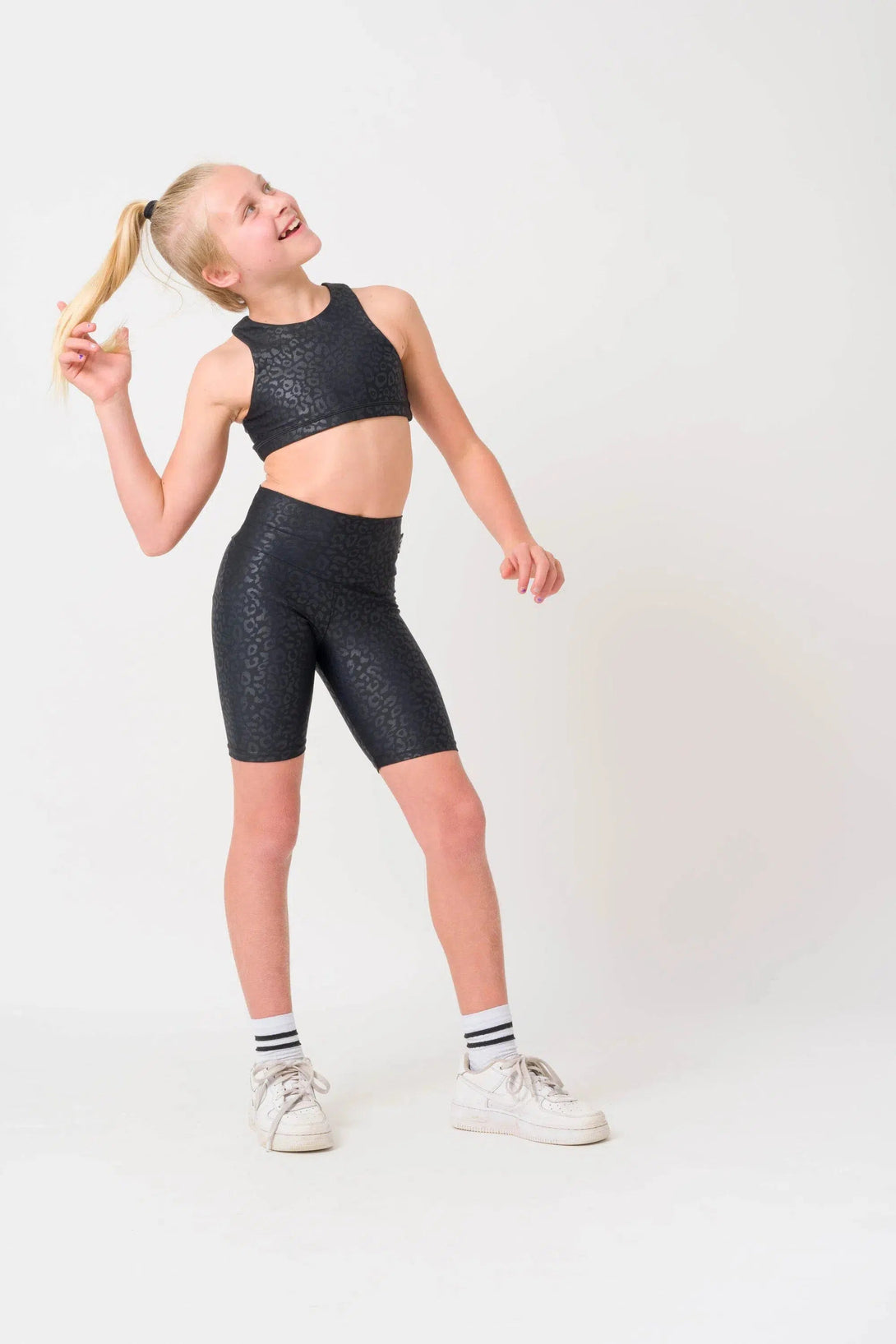 Performance Kids Long Shorts - Black Exotic Touch Jag-Activewear-Exoticathletica