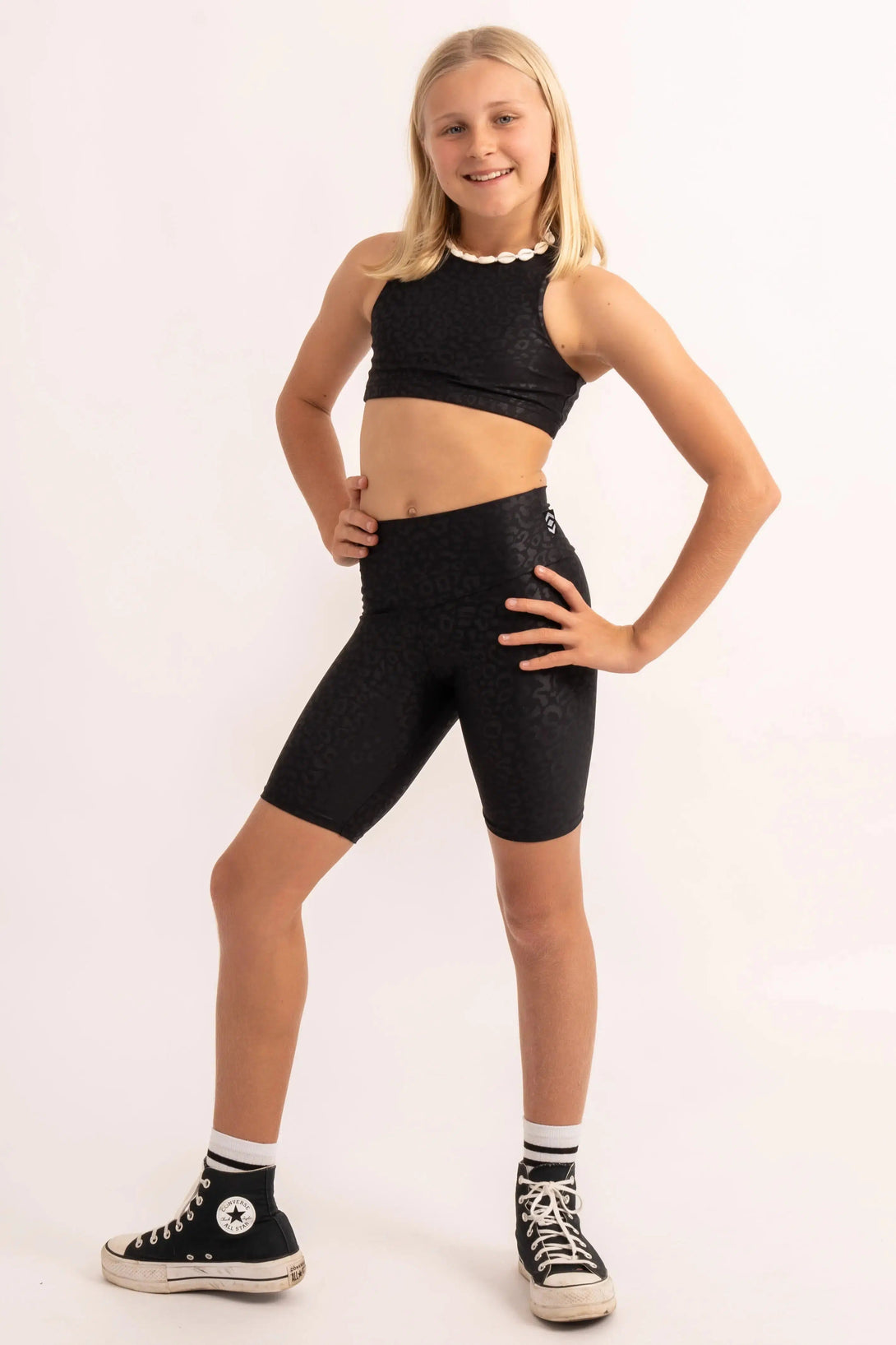 Performance Kids Long Shorts - Black Exotic Touch Jag-Activewear-Exoticathletica