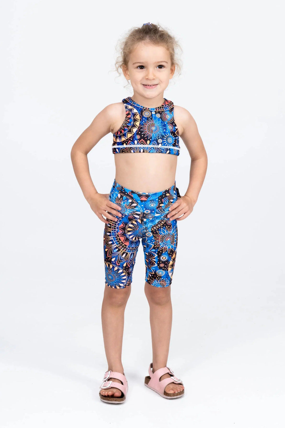 Performance Kids Long Shorts - Sundial Me Up Blue-Activewear-Exoticathletica