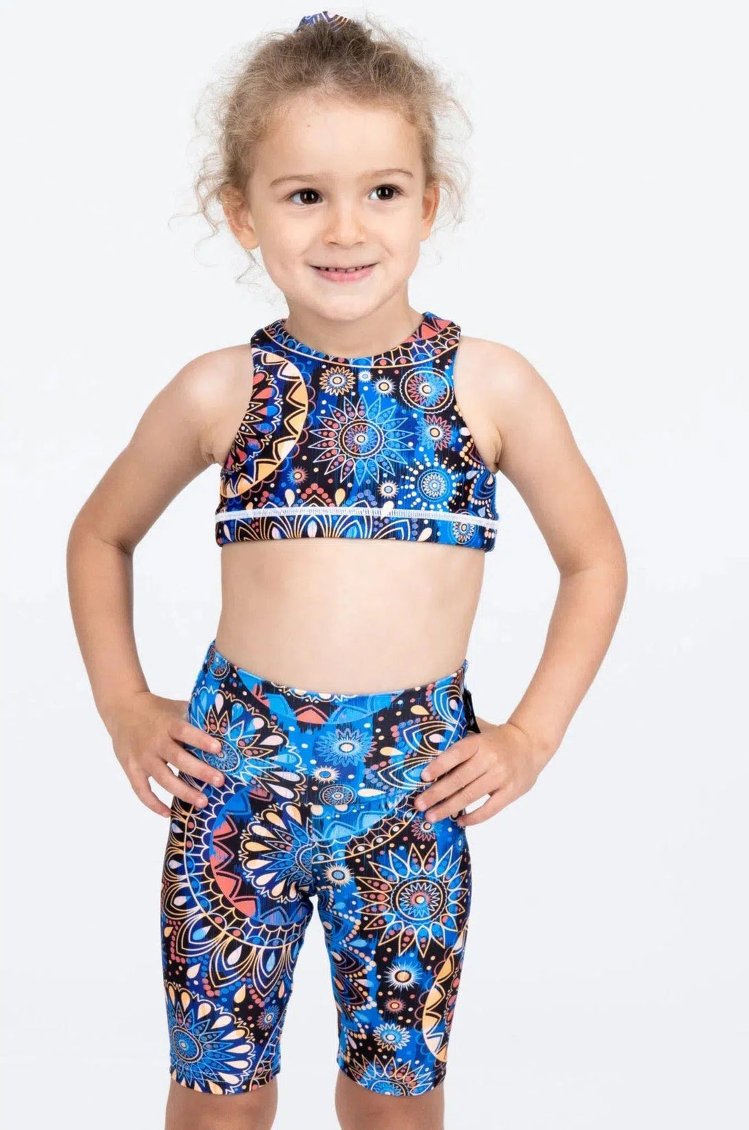 Performance Kids Long Shorts - Sundial Me Up Blue-Activewear-Exoticathletica