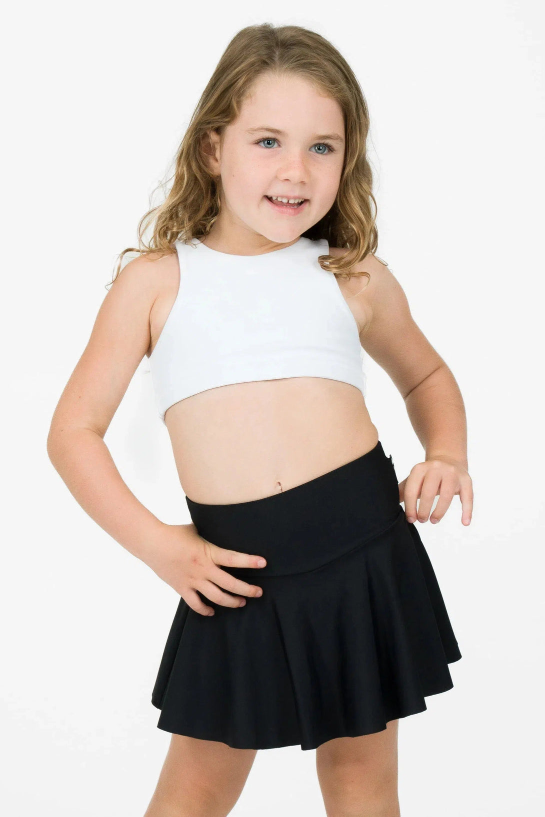 Performance Kids Simple Skort - Black-Activewear-Exoticathletica