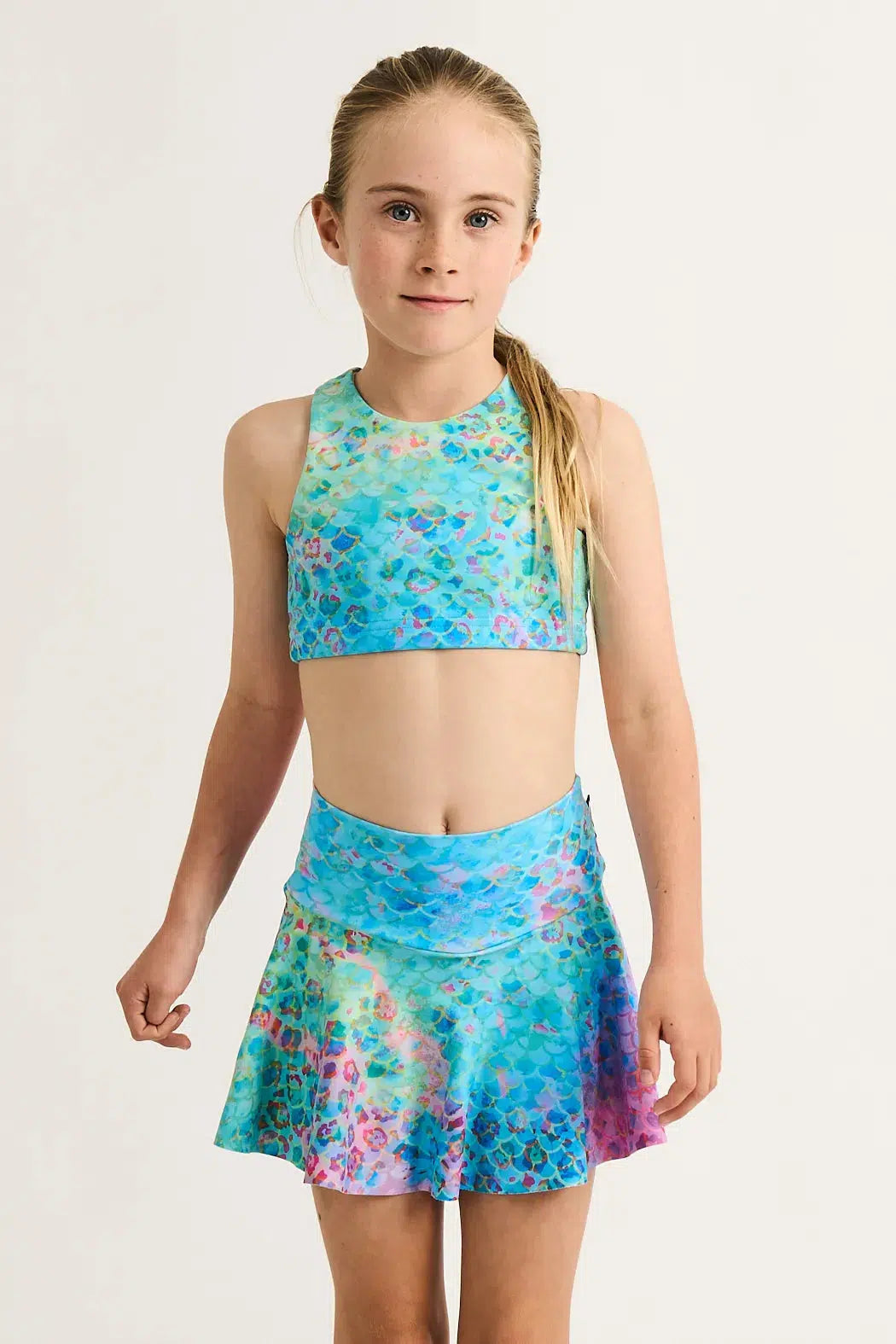 Performance Kids Simple Skort - Mermaid Jag-Activewear-Exoticathletica