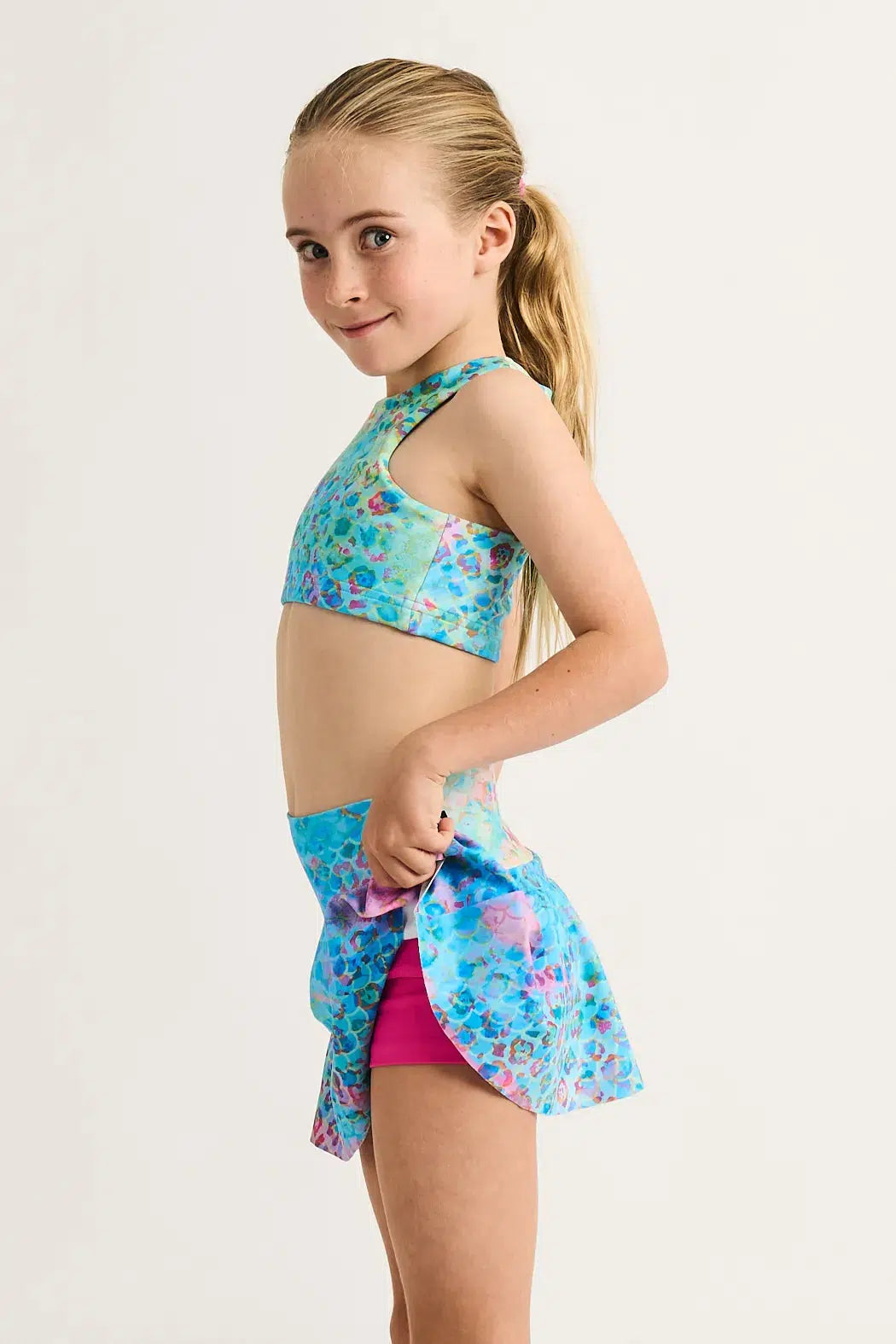 Performance Kids Simple Skort - Mermaid Jag-Activewear-Exoticathletica