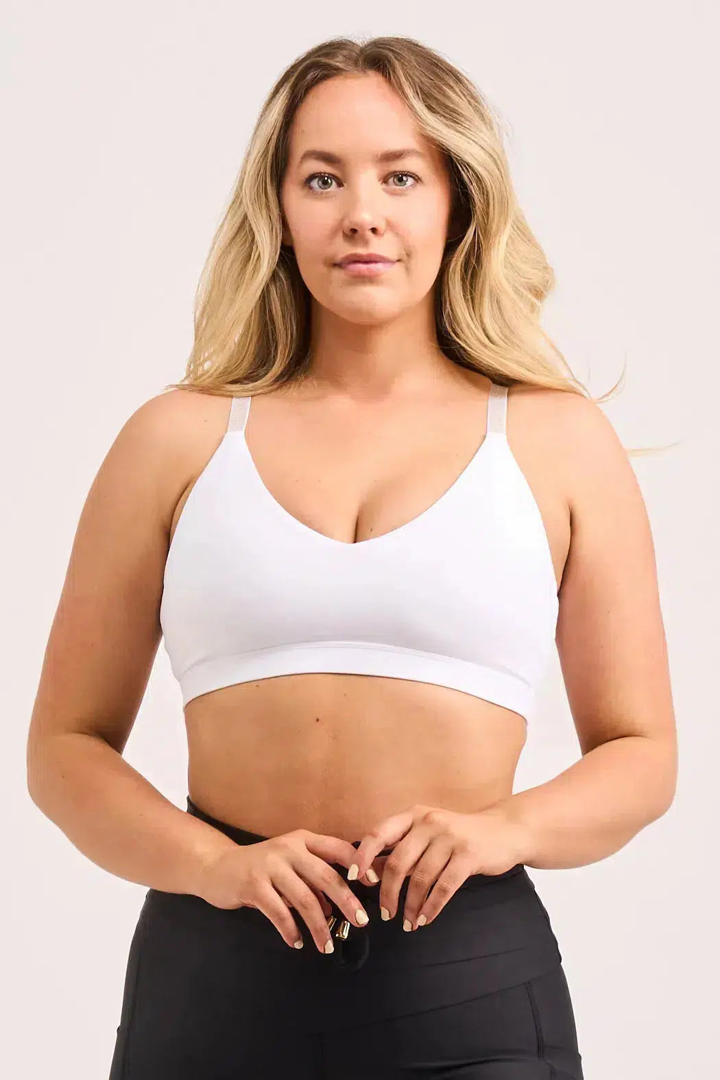 Performance Luxe Bralette Crop - White-Activewear-Exoticathletica