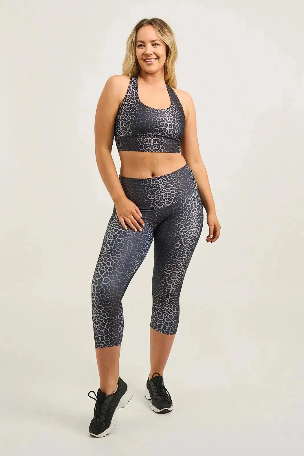 Performance Luxe High Waisted Capri Leggings - Jag Swag Black-Activewear-Exoticathletica