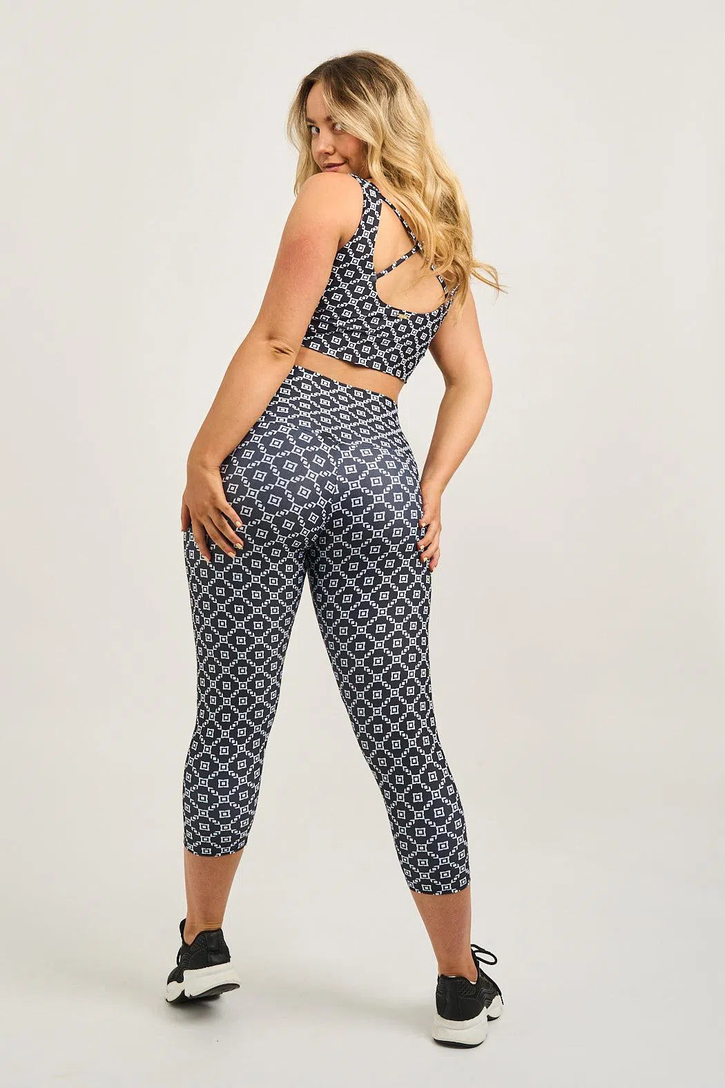 Performance Luxe High Waisted Capri Leggings - Monogram Black-65035091-Activewear-Exoticathletica