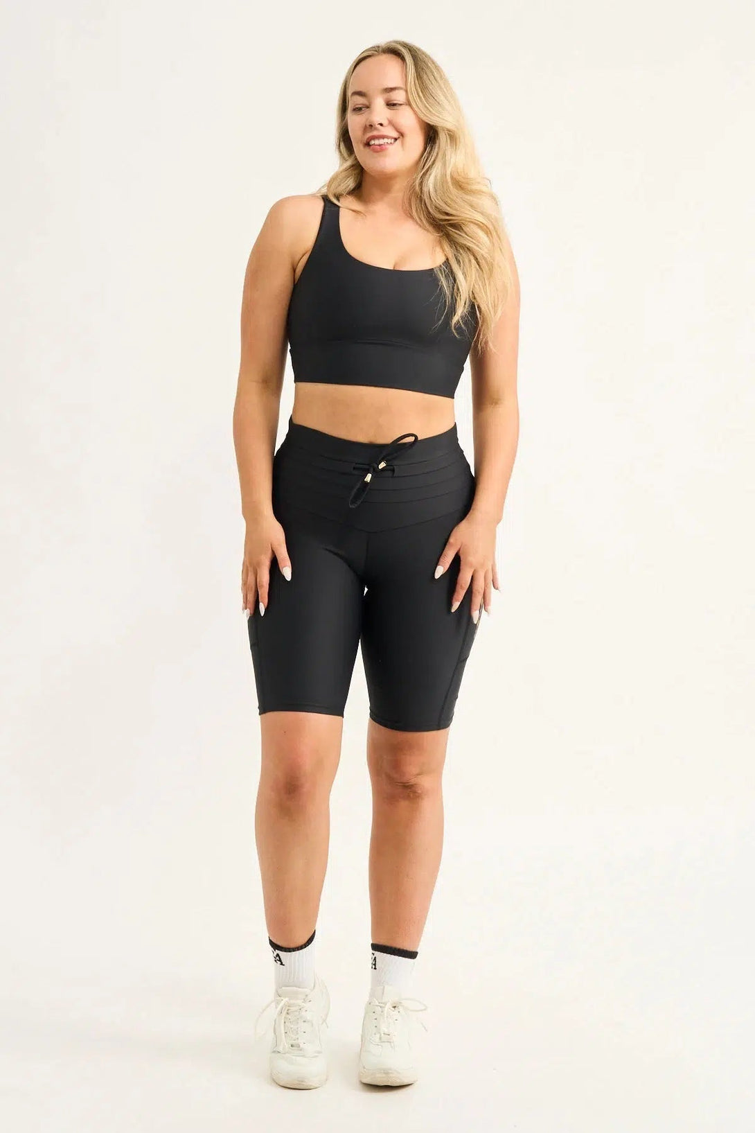 Performance Luxe Scoop Neck Comfort Crop Top - Black-Activewear-Exoticathletica