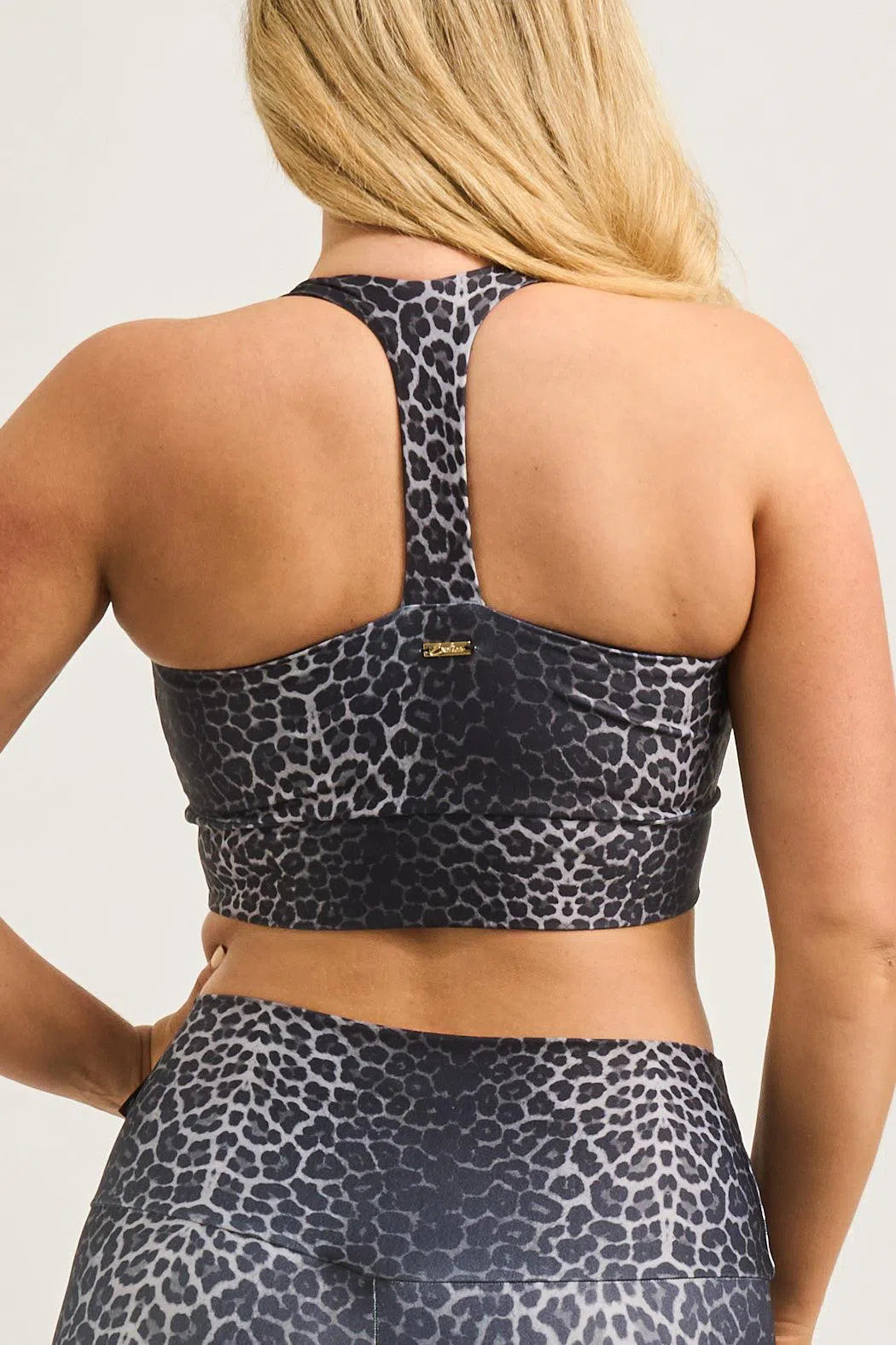 Performance Luxe T Back Comfort Crop Top - Jag Swag Black-Activewear-Exoticathletica