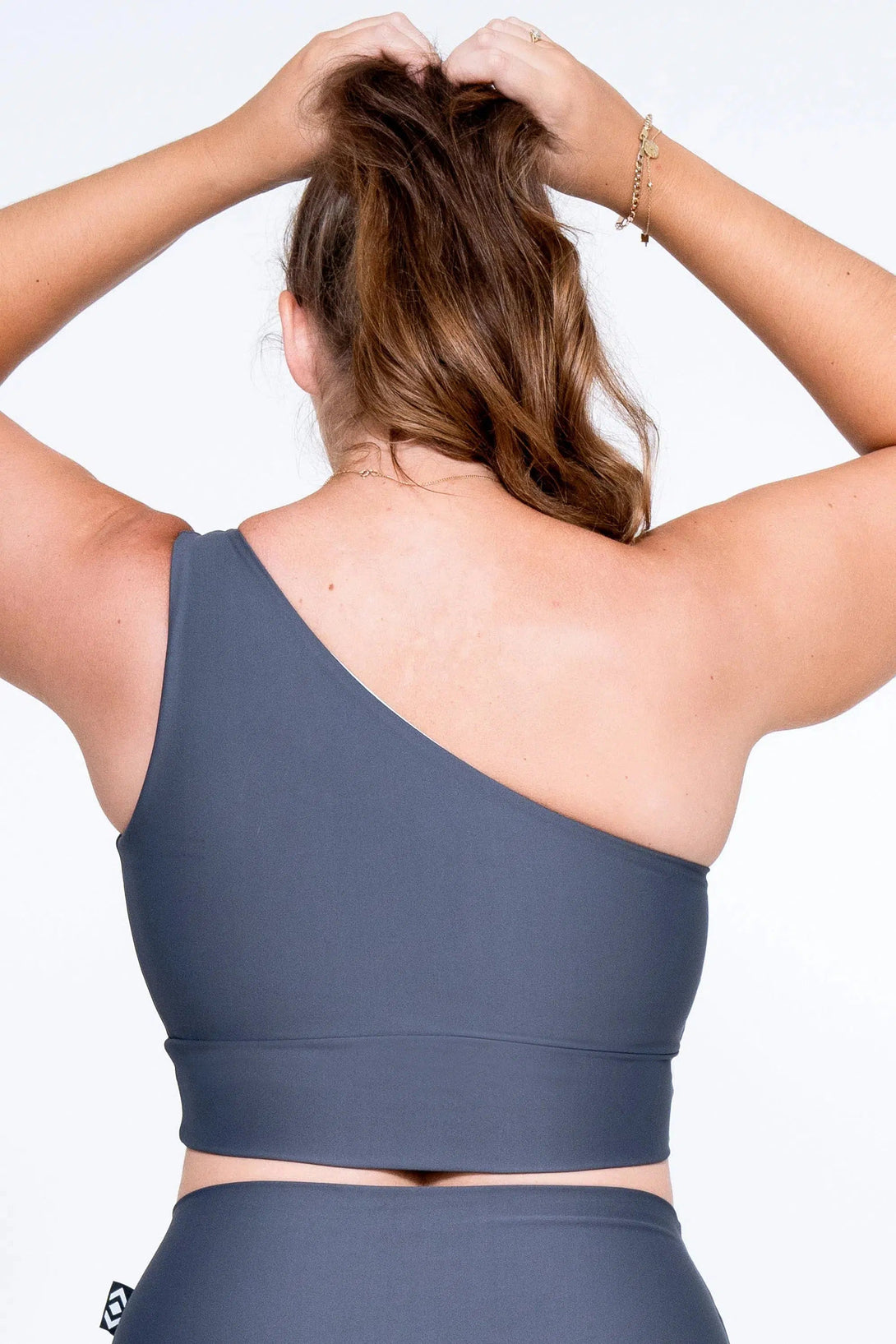 Performance One Shoulder Comfort Crop Top - Mama Shark-Activewear-Exoticathletica