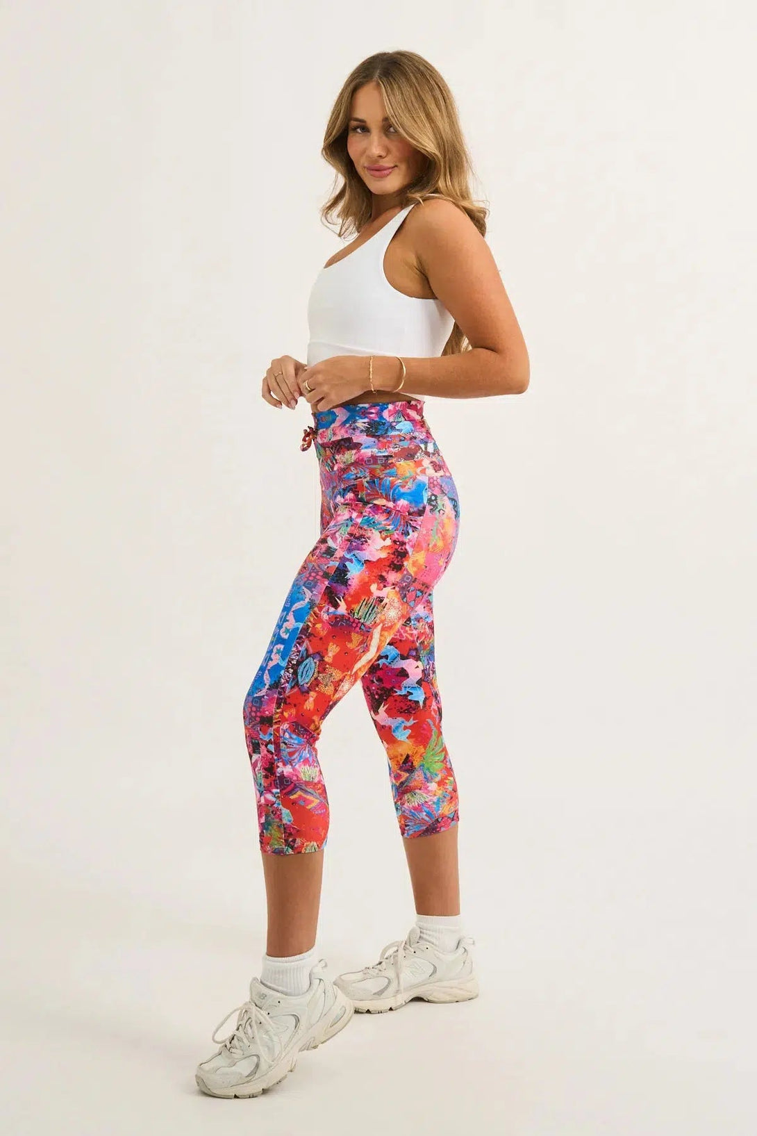 Performance Panel Pocket Drawstring Capri Leggings - Believe The Hype-Activewear-Exoticathletica