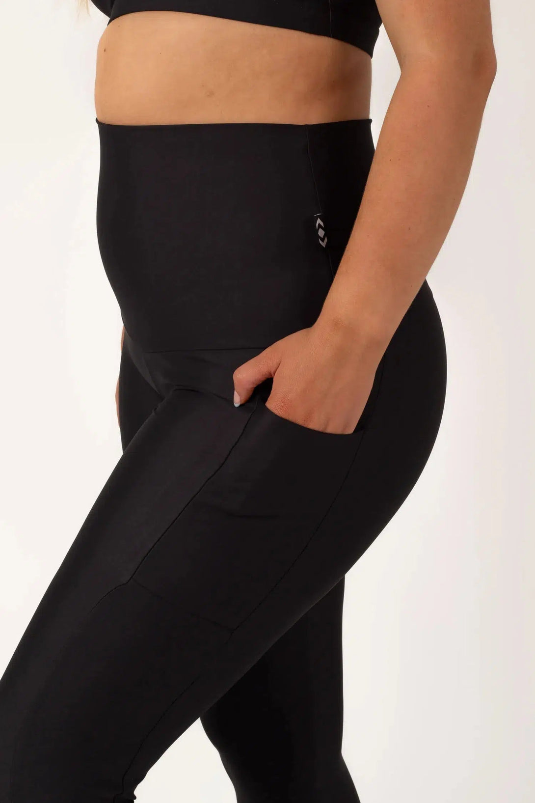 Performance Panel Pocket Extra High Waisted Capri Leggings - Black-Activewear-Exoticathletica