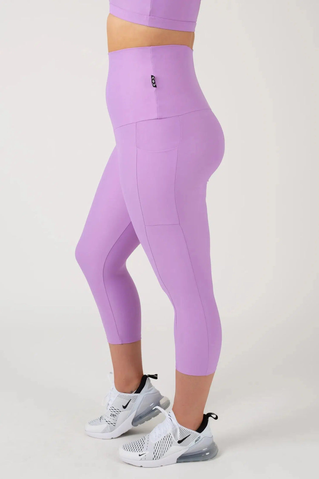 Performance Panel Pocket Extra High Waisted Capri Leggings - Lilac-Activewear-Exoticathletica