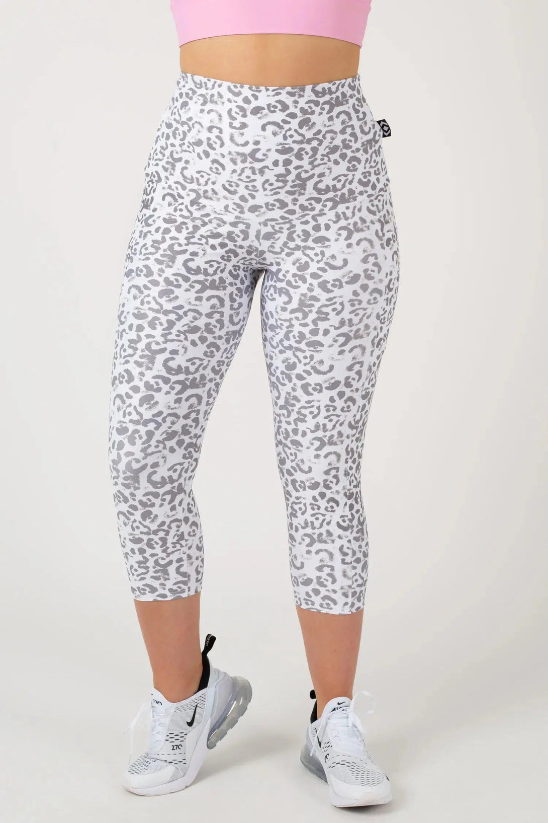 Performance Panel Pocket Extra High Waisted Capri Leggings - Snow Jag-9358328377023-Activewear-Exoticathletica