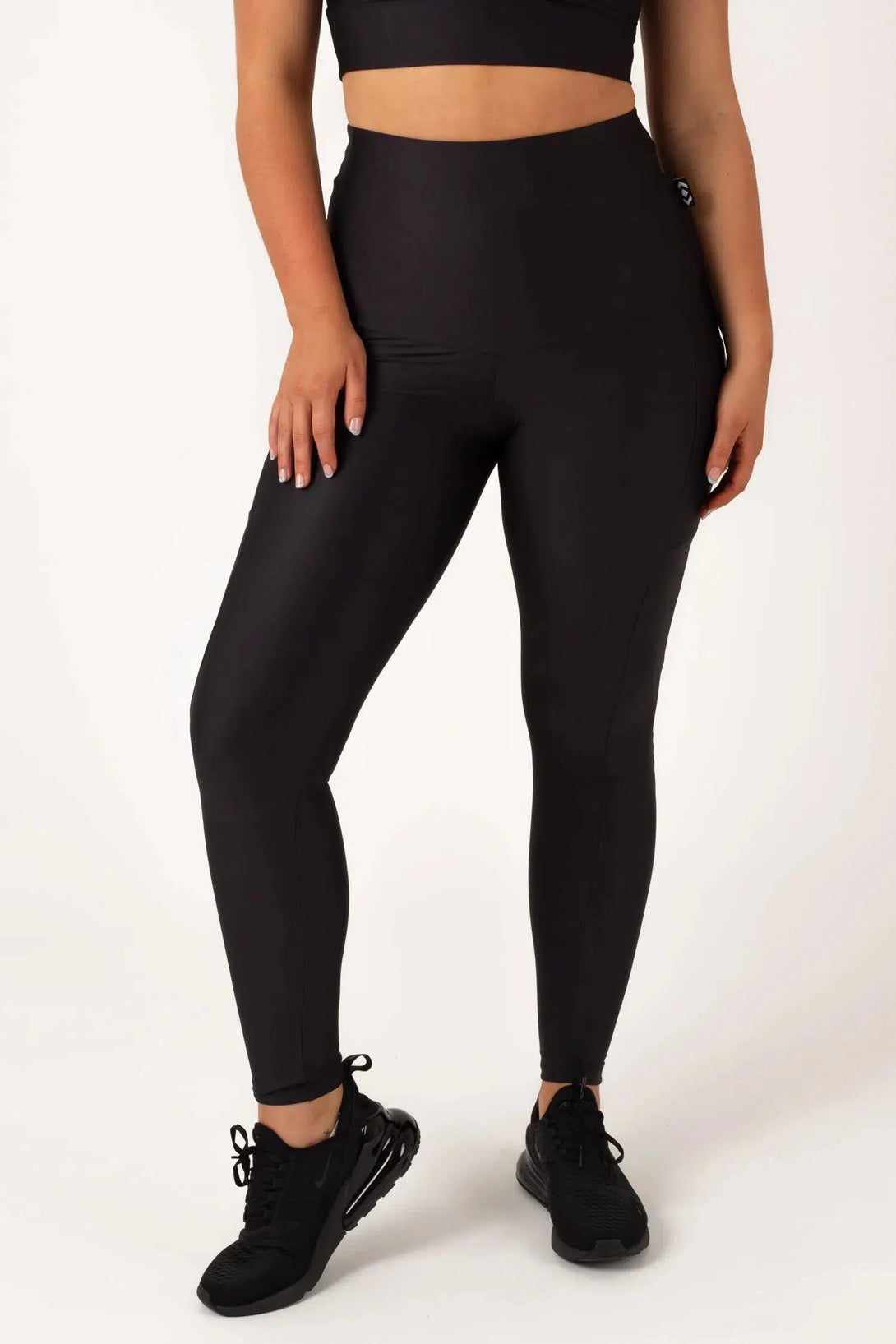 Performance Panel Pocket Extra High Waisted Leggings - Black-9358328268314-Activewear-Exoticathletica