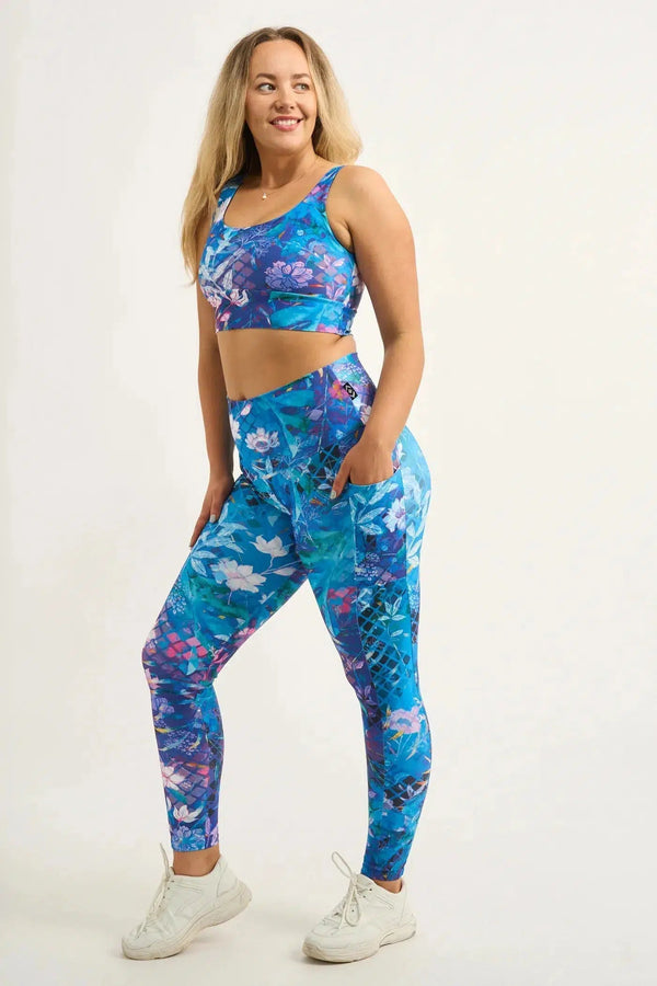 Performance Panel Pocket High Waisted Leggings - Mermaid Mafia-Activewear-Exoticathletica