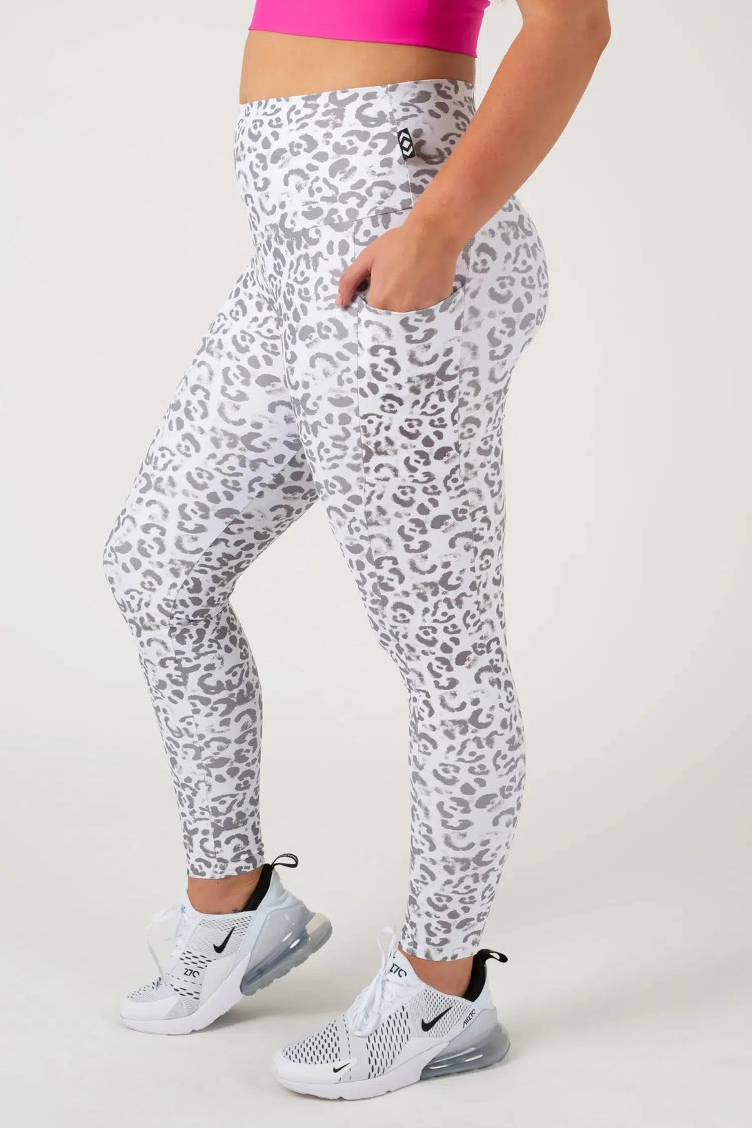 Performance Panel Pocket High Waisted Leggings - Snow Jag-Activewear-Exoticathletica