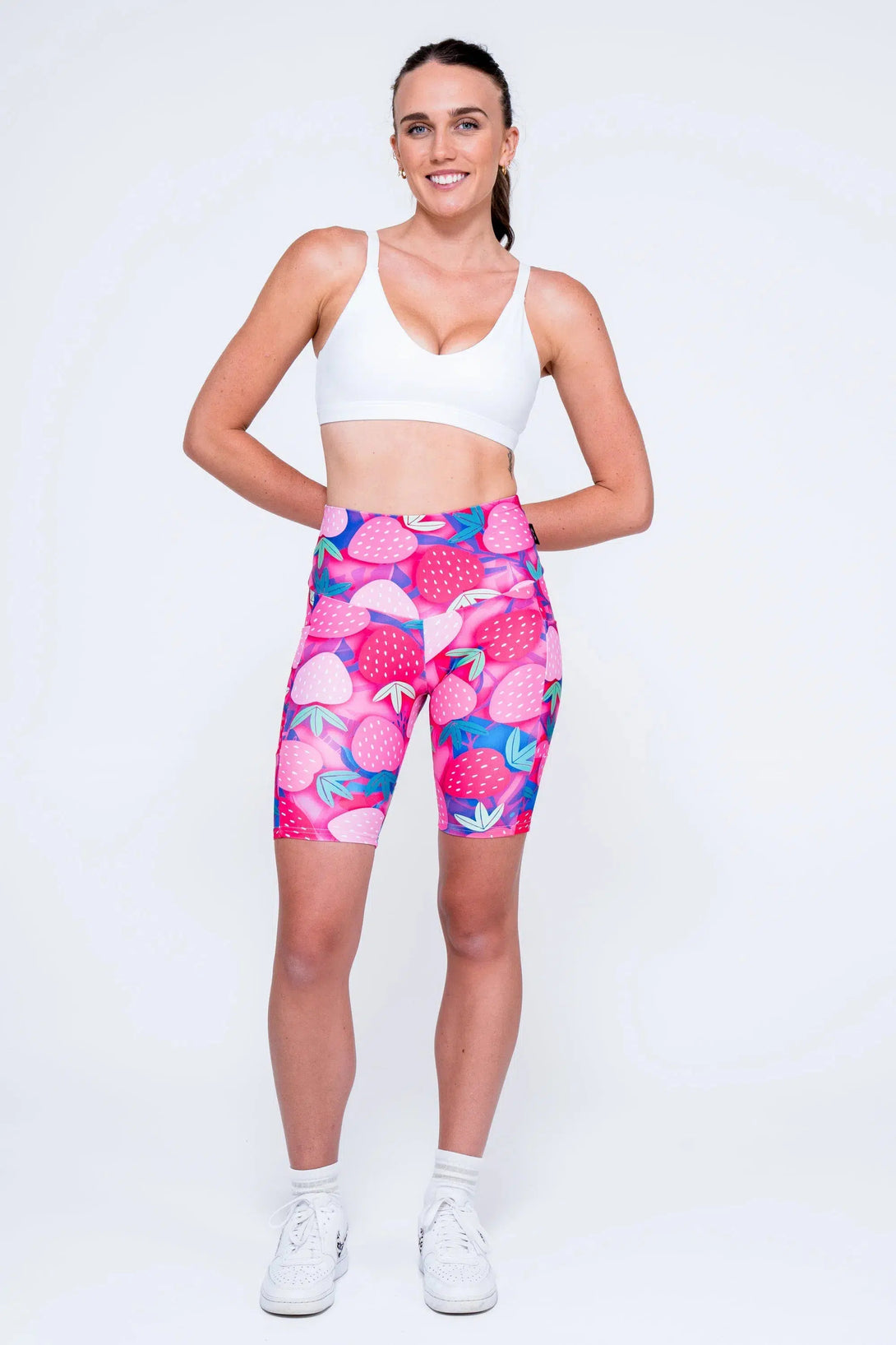 Performance Panel Pocket High Waisted Long Shorts - Pick Me-Activewear-Exoticathletica