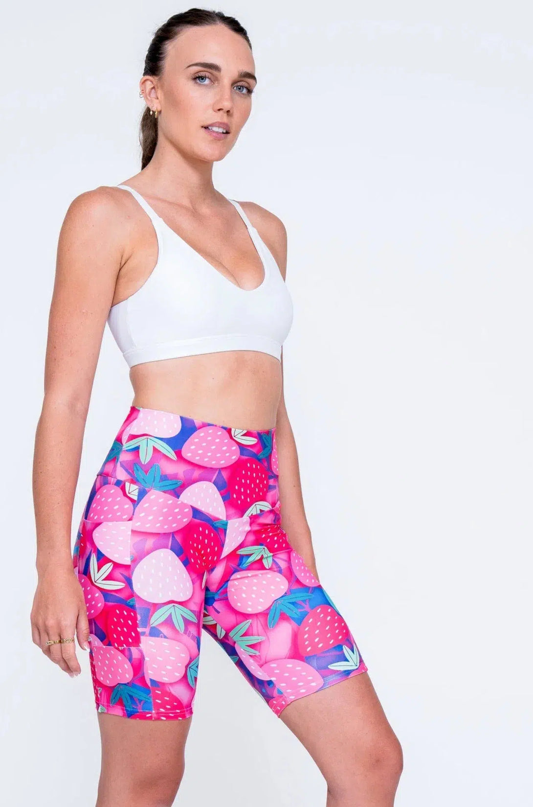 Performance Panel Pocket High Waisted Long Shorts - Pick Me-Activewear-Exoticathletica