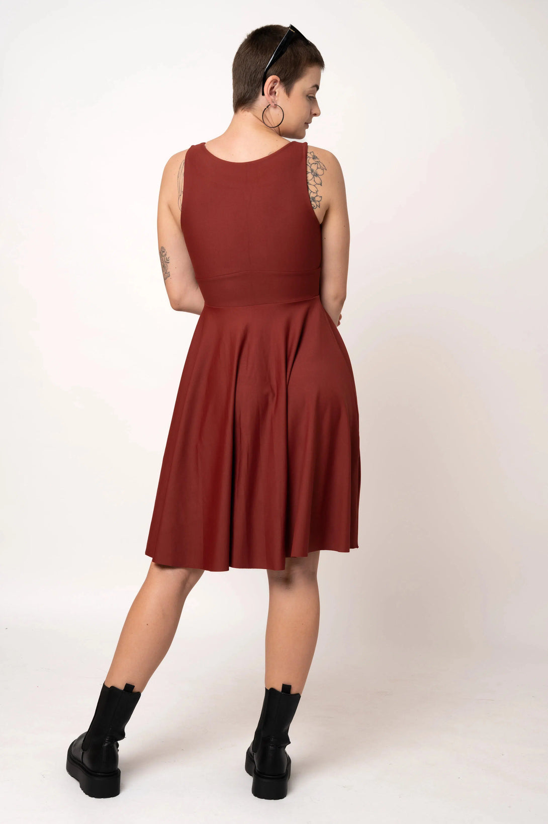 Performance Reversible Comfort Crop Midi Dress - Burnt Copper-Activewear-Exoticathletica