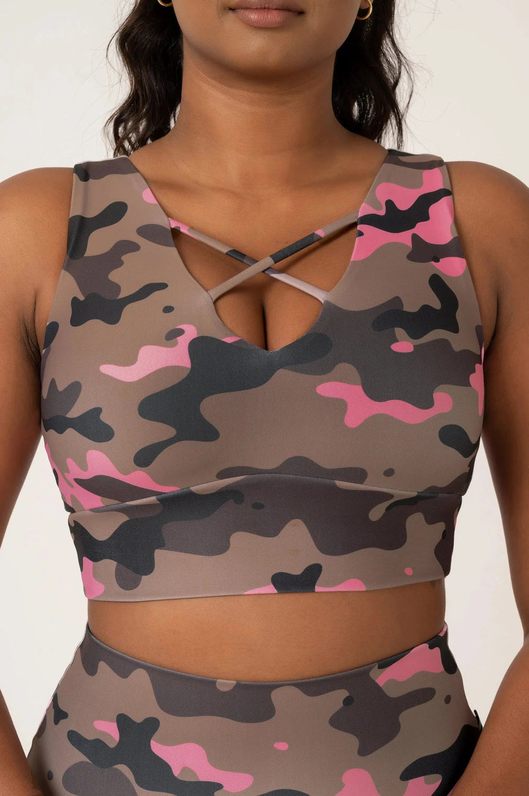 Performance Reversible Comfort Crop Top - Camo Crush Pink-Activewear-Exoticathletica