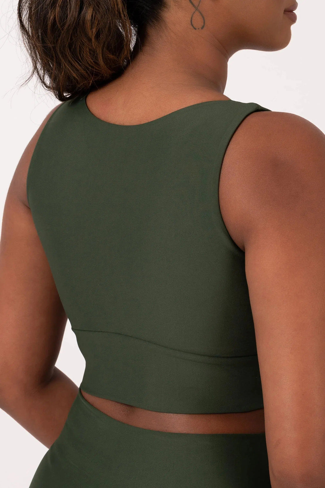 Performance Reversible Comfort Crop Top - Dark Emerald-Activewear-Exoticathletica