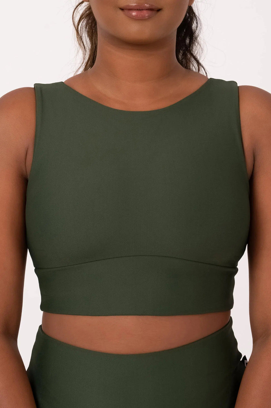 Performance Reversible Comfort Crop Top - Dark Emerald-Activewear-Exoticathletica