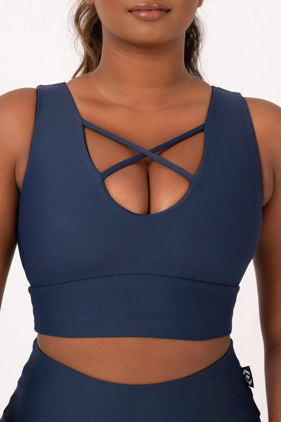 Performance Reversible Comfort Crop Top - Dark Navy-Activewear-Exoticathletica